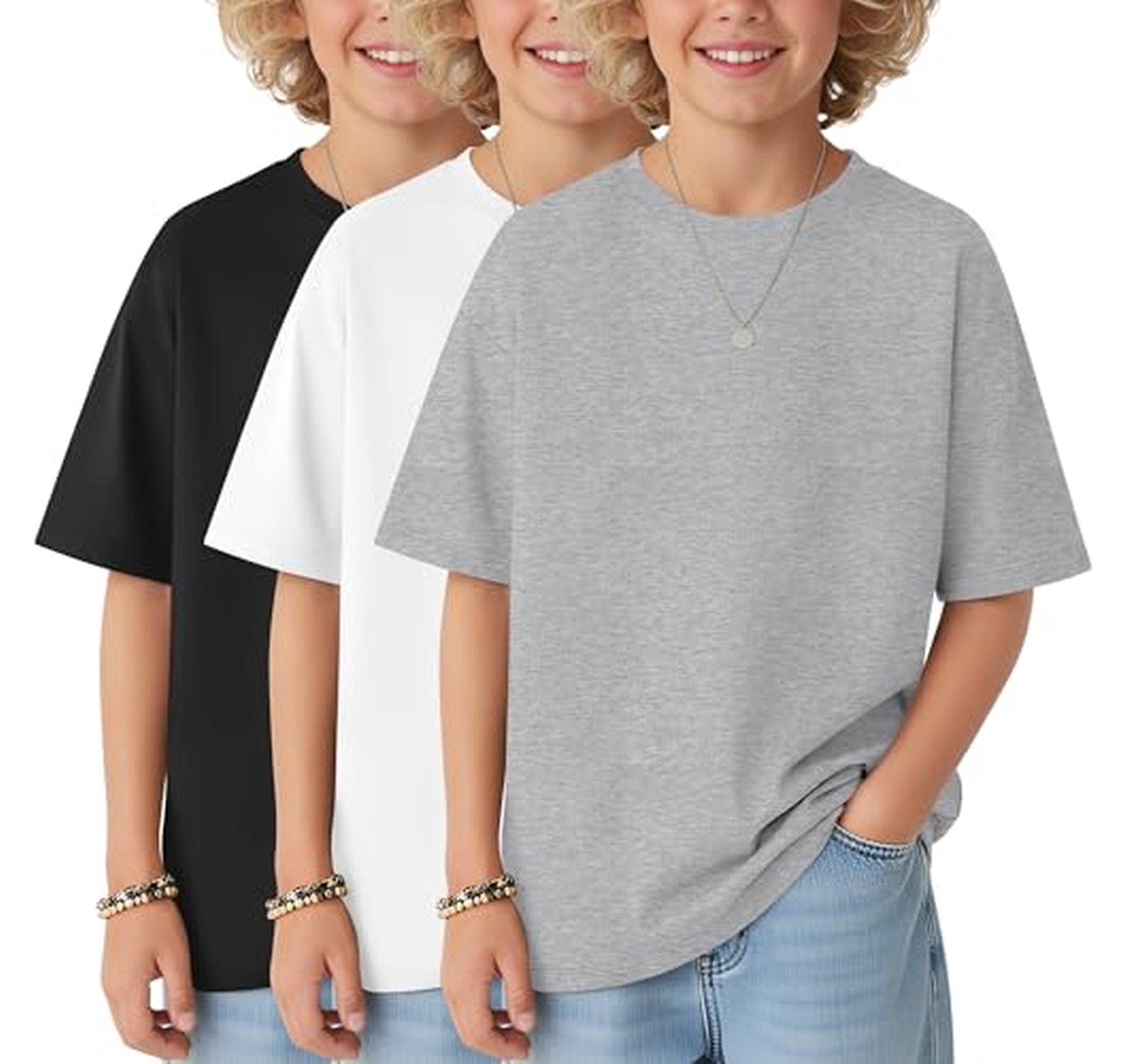 3 Pack Kids Short Sleeve T-Shirts