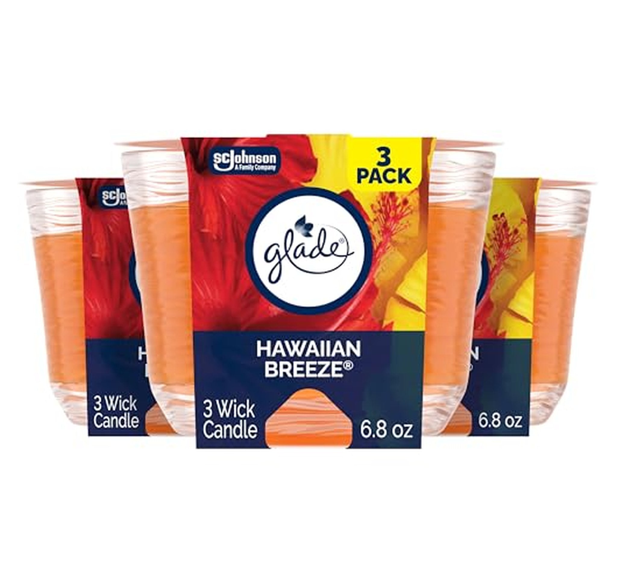 3 Pack Glade Hawaiian Breeze 3-Wick Candles
