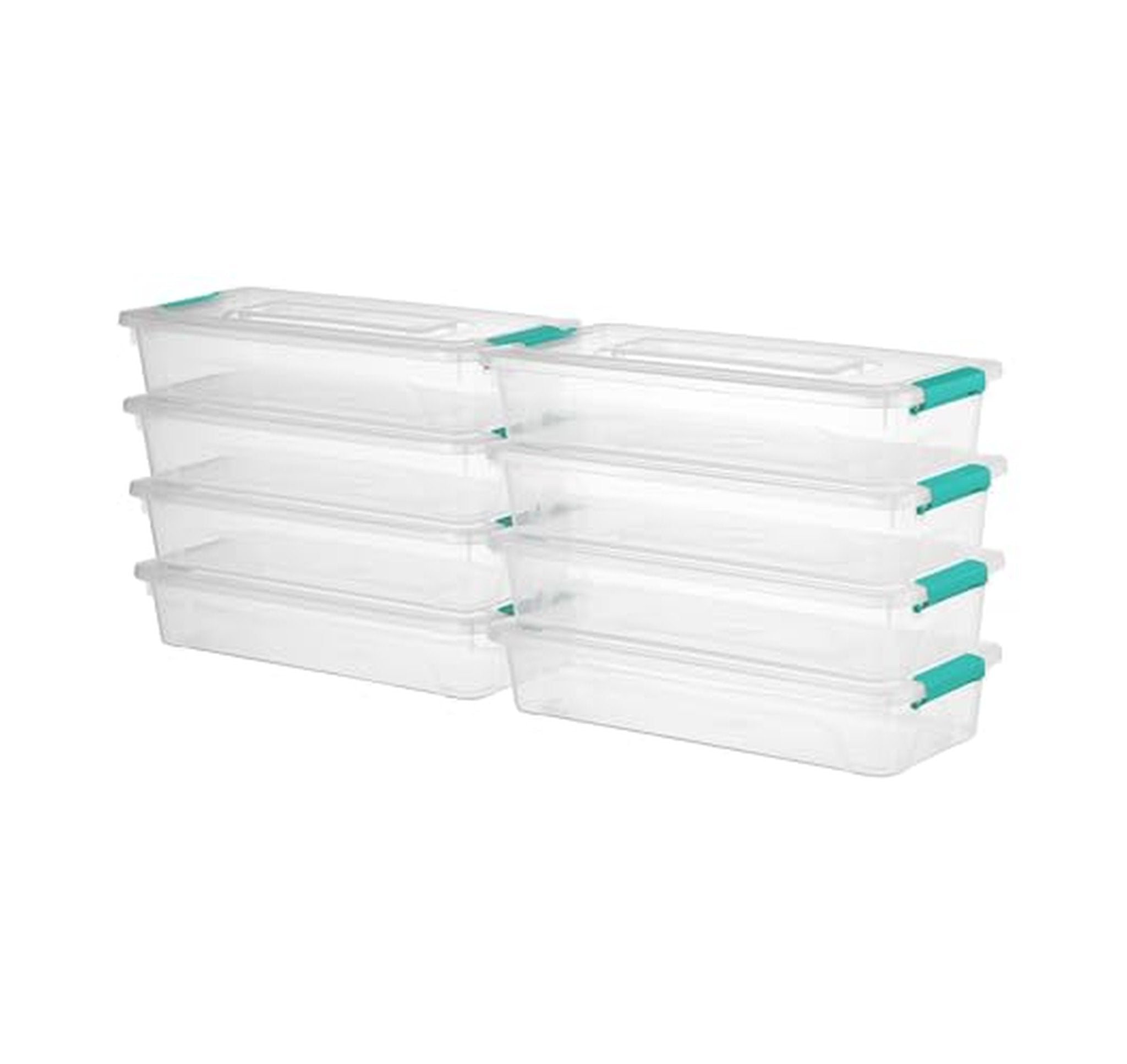8 Pack Clear Stackable Plastic Storage Bins with Lids