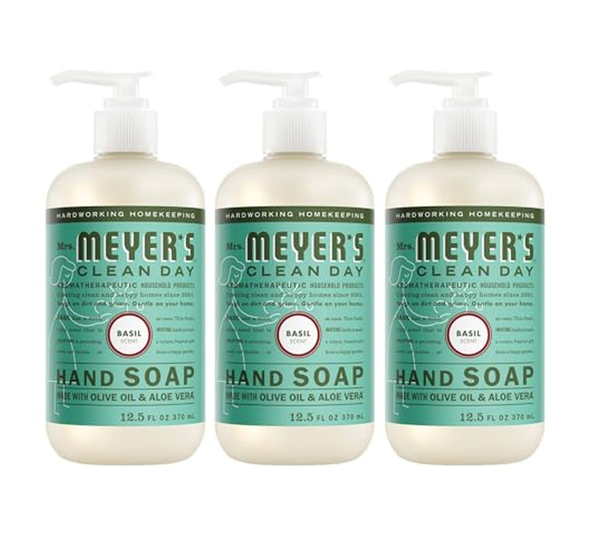 3 Pack Mrs. Meyer’s Basil Liquid Hand Soap