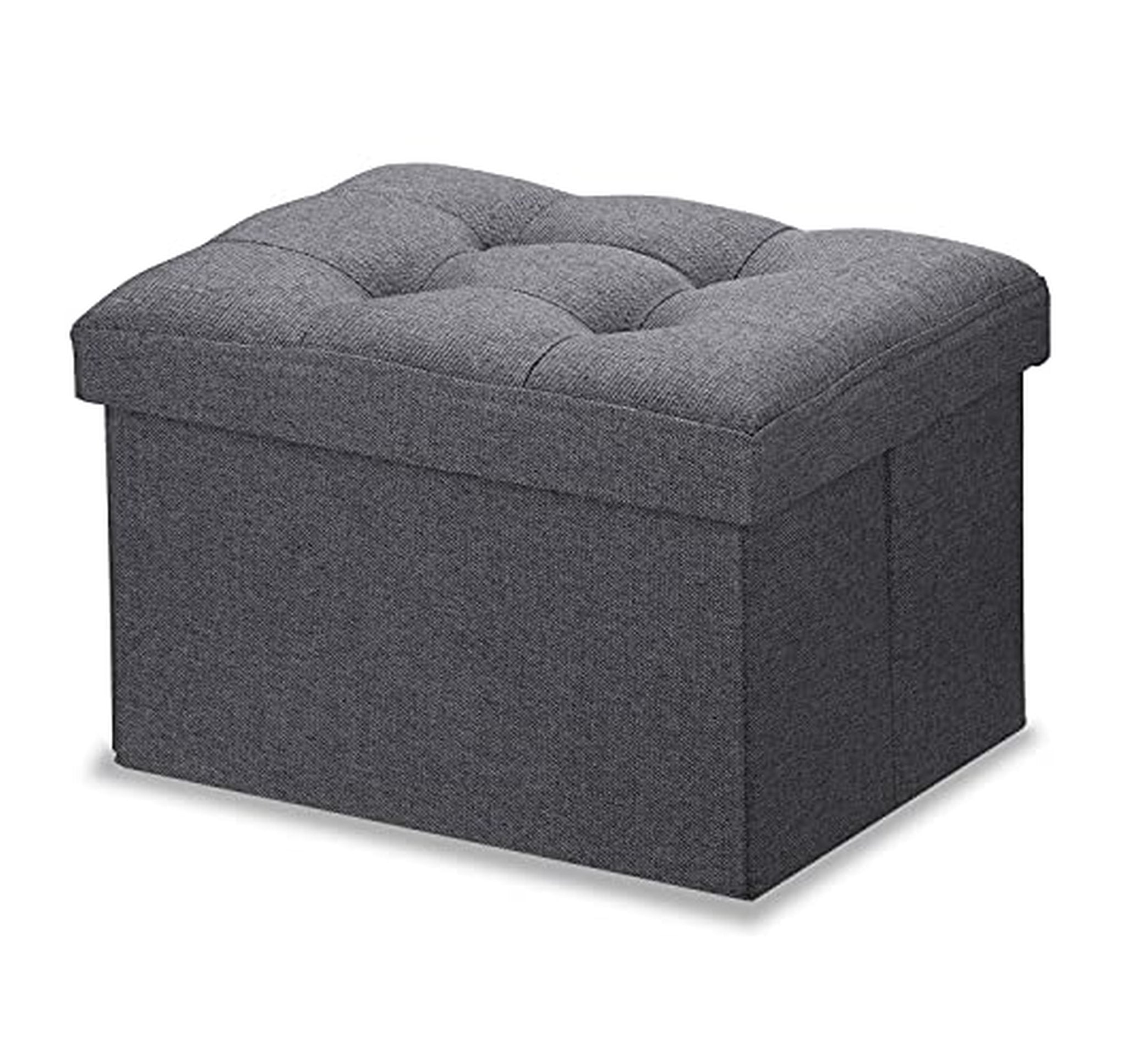 Folding Storage Ottoman Footrest Stool