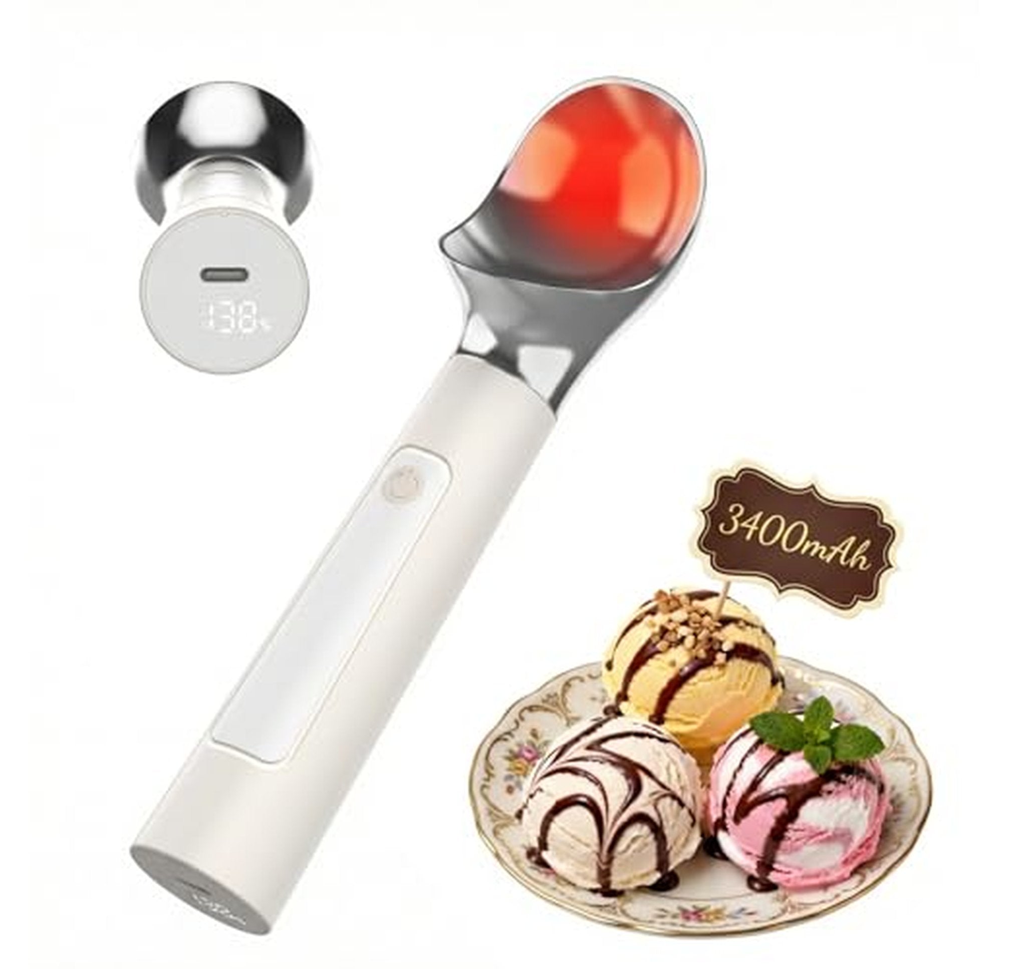 Rechargeable Heated Electric Ice Cream Scoop