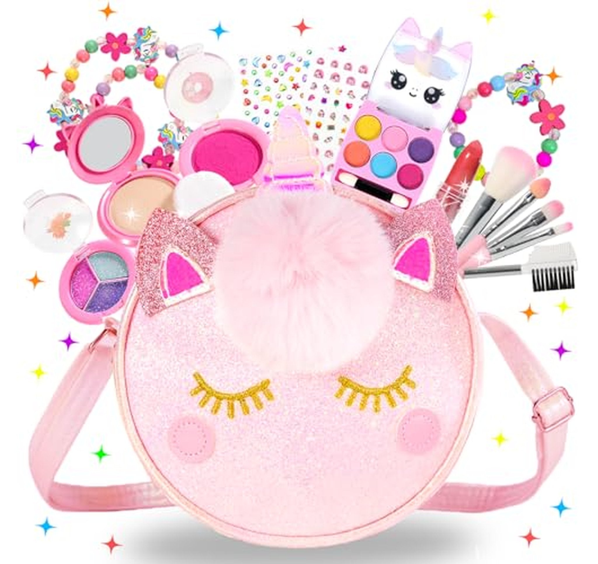 Washable Kids Makeup Kit with Unicorn Purse