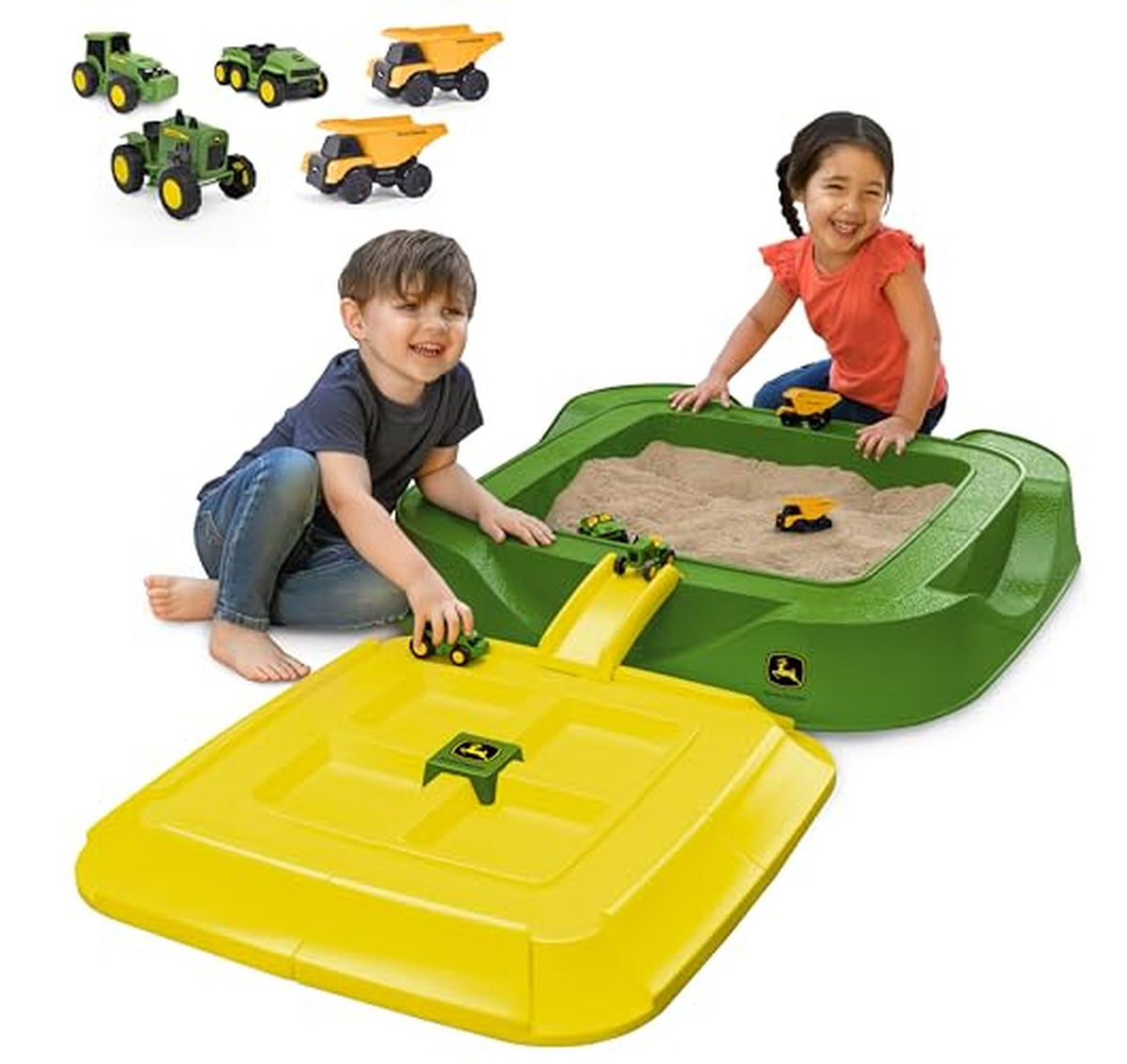 John Deere Sandbox Playset with Trucks and Tractors