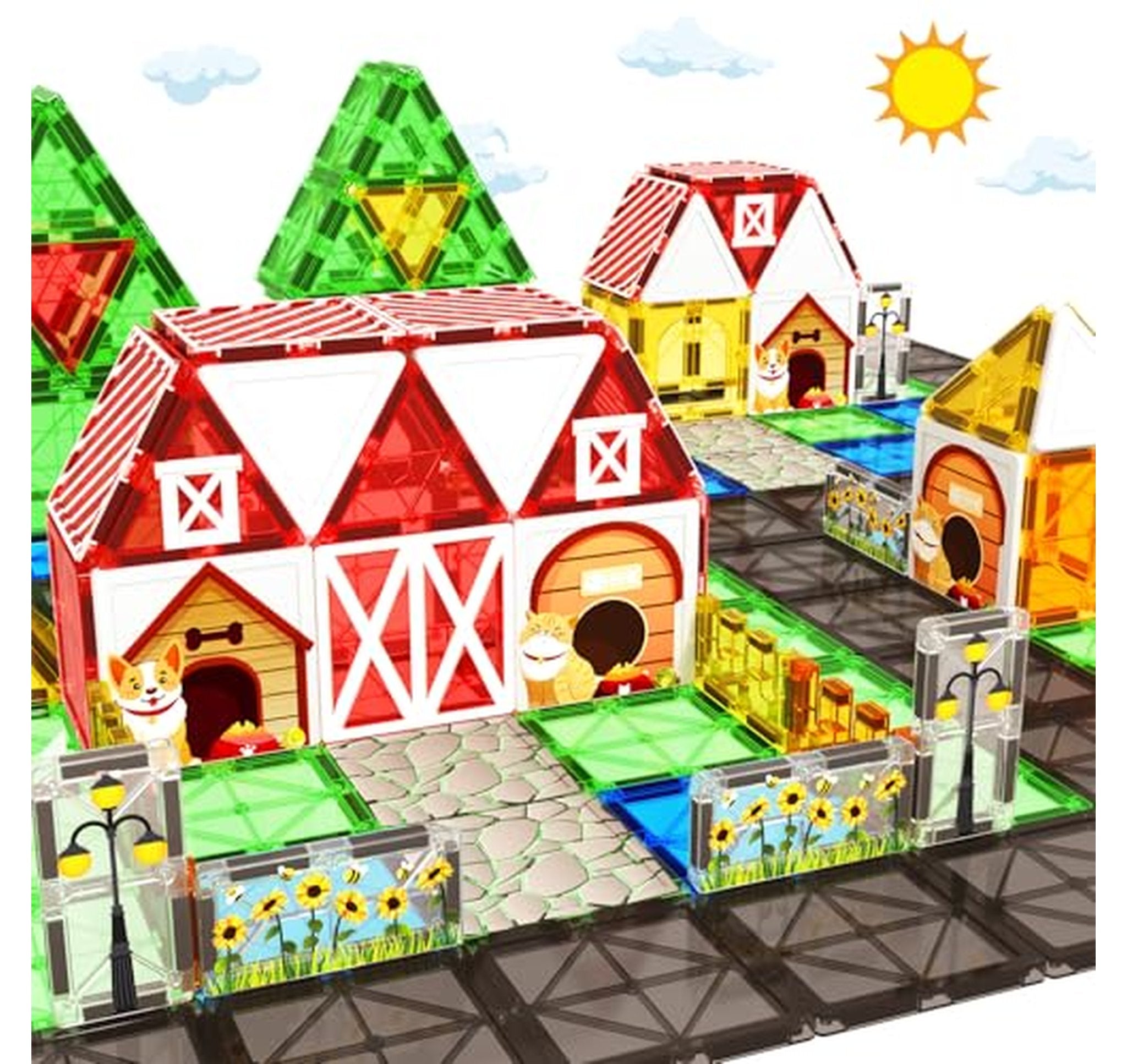 Magnetic Tiles Garden Farm Animal Building Set