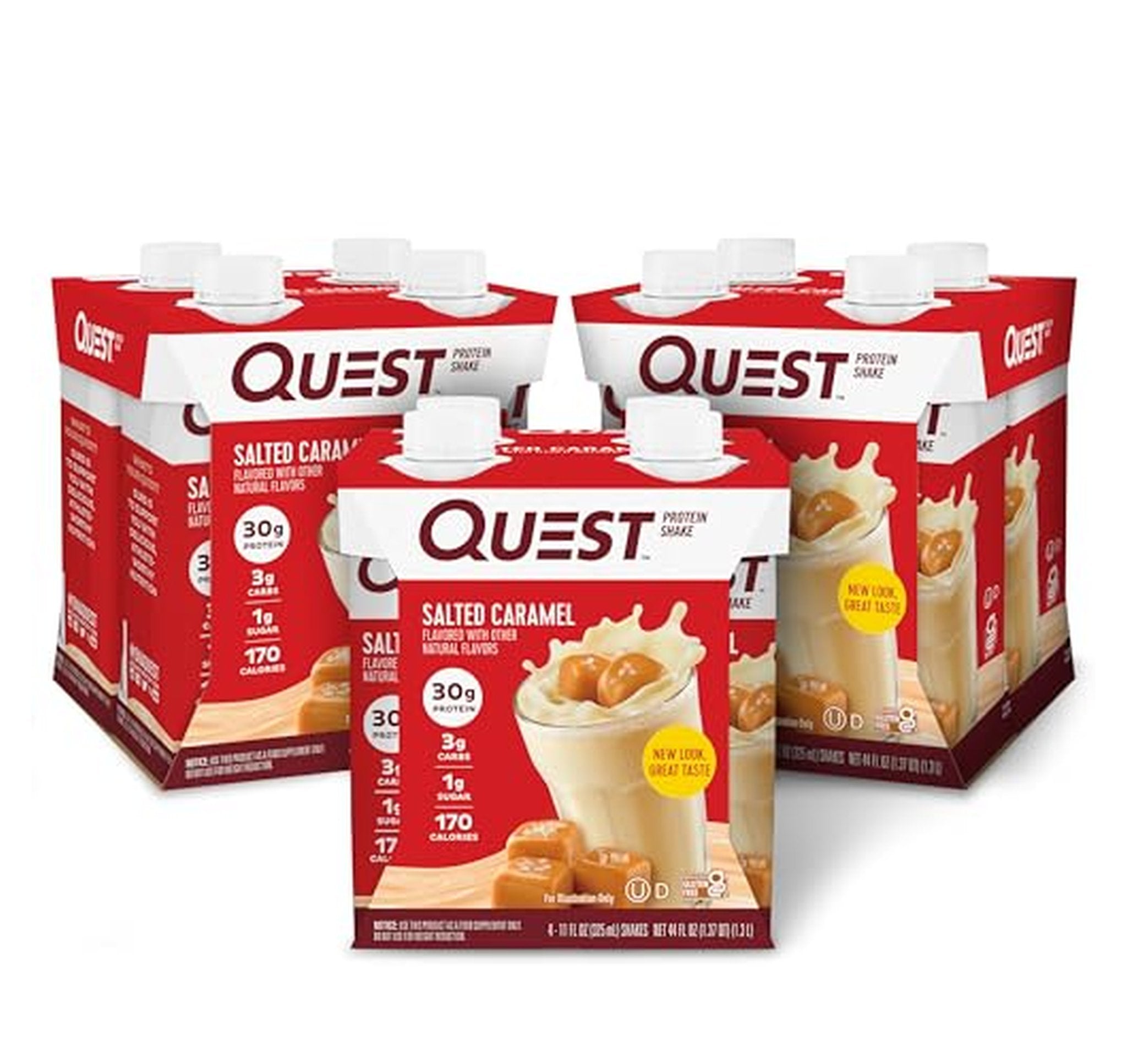 12 Pack Quest 30g Protein Salted Caramel Shakes (OU-D)
