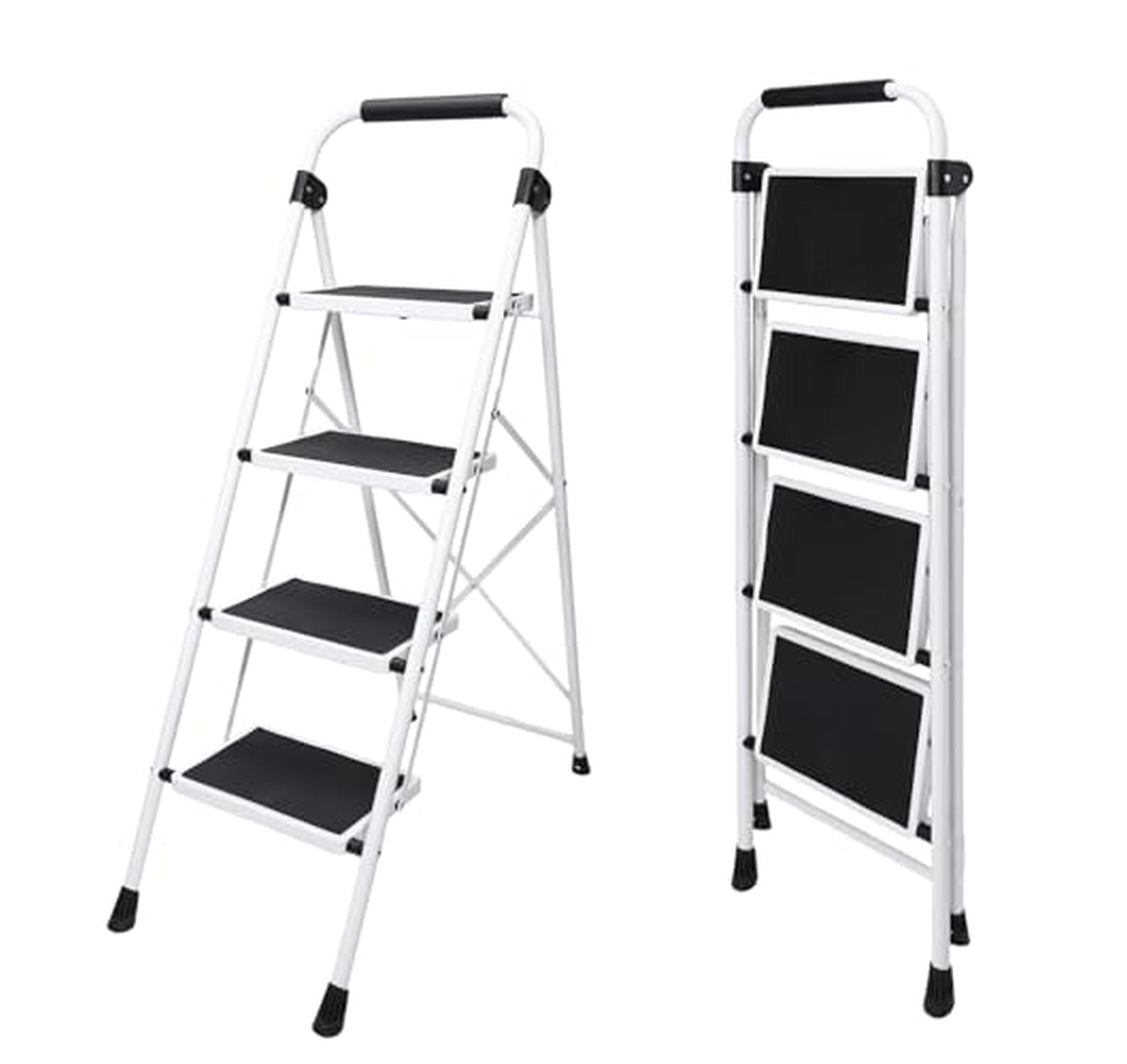4 Step Folding Ladder with Handrail, 330 lb Capacity