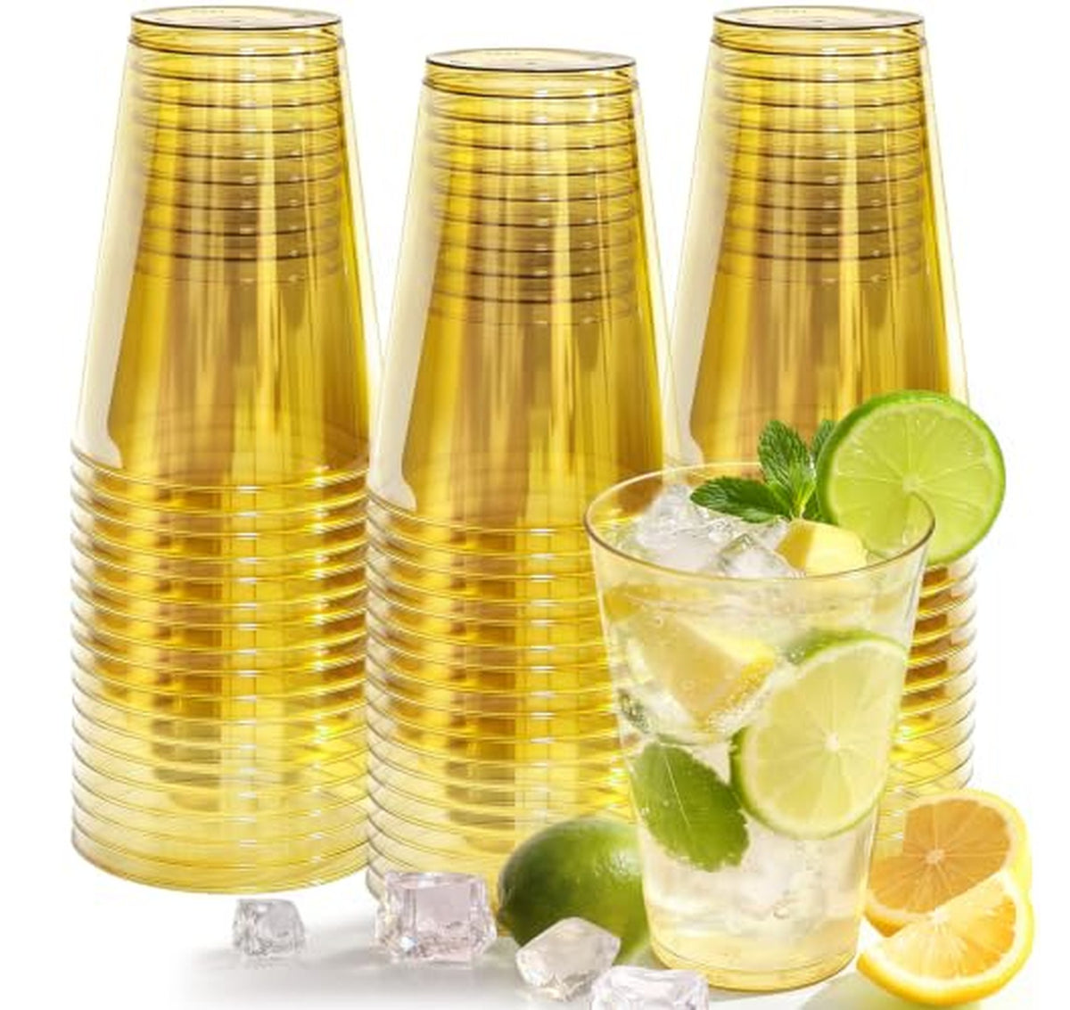 50 Pack 12 oz Disposable Plastic Cocktail Cups