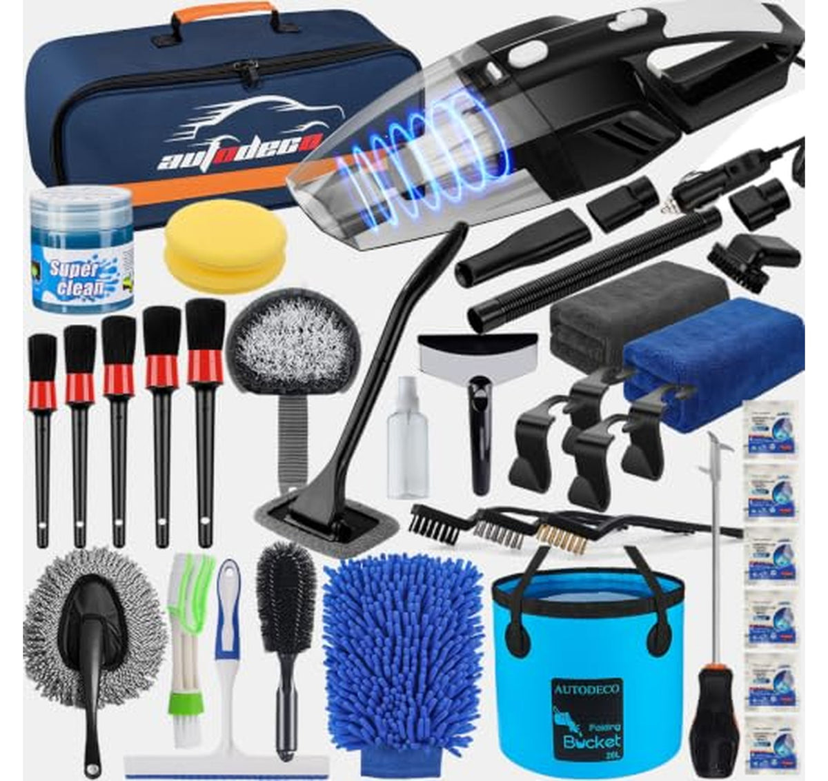 41 Piece Car Interior Detailing Kit with Vacuum