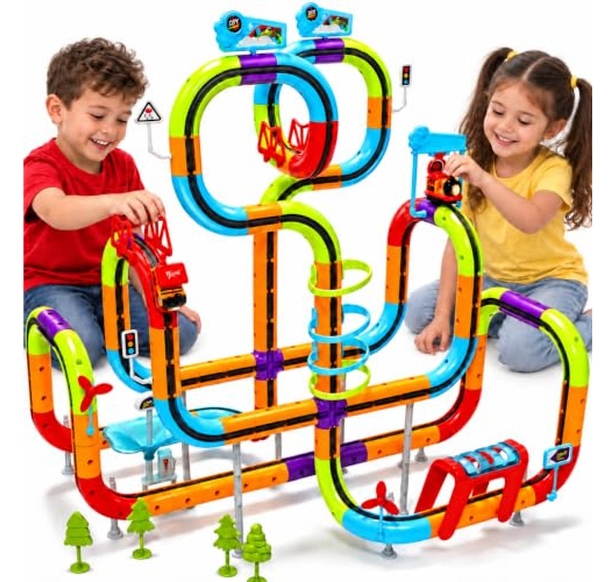 Electric Train Race Track Set for Kids