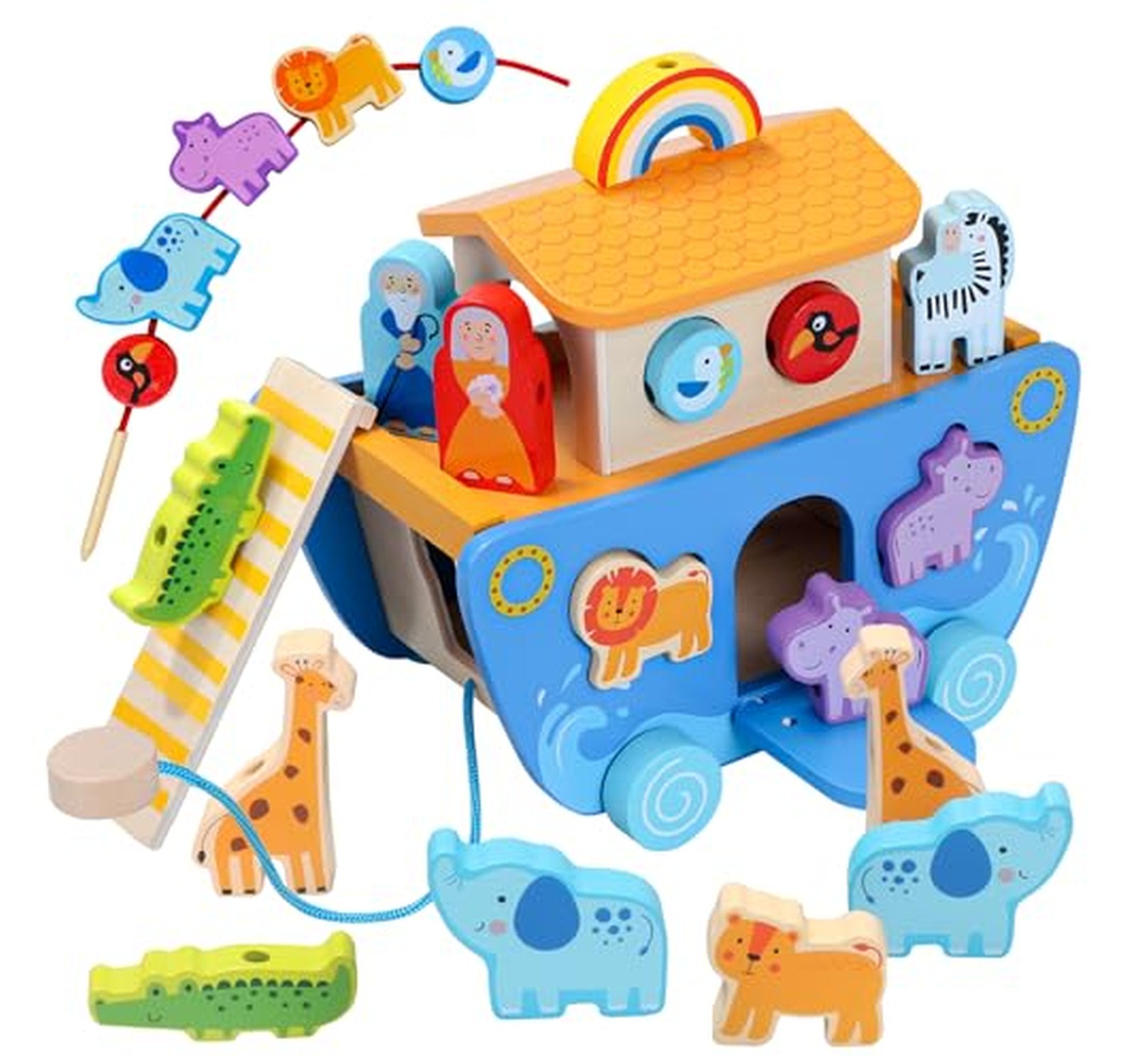 Wooden Noah’s Ark Animal Shape Sorter Toy