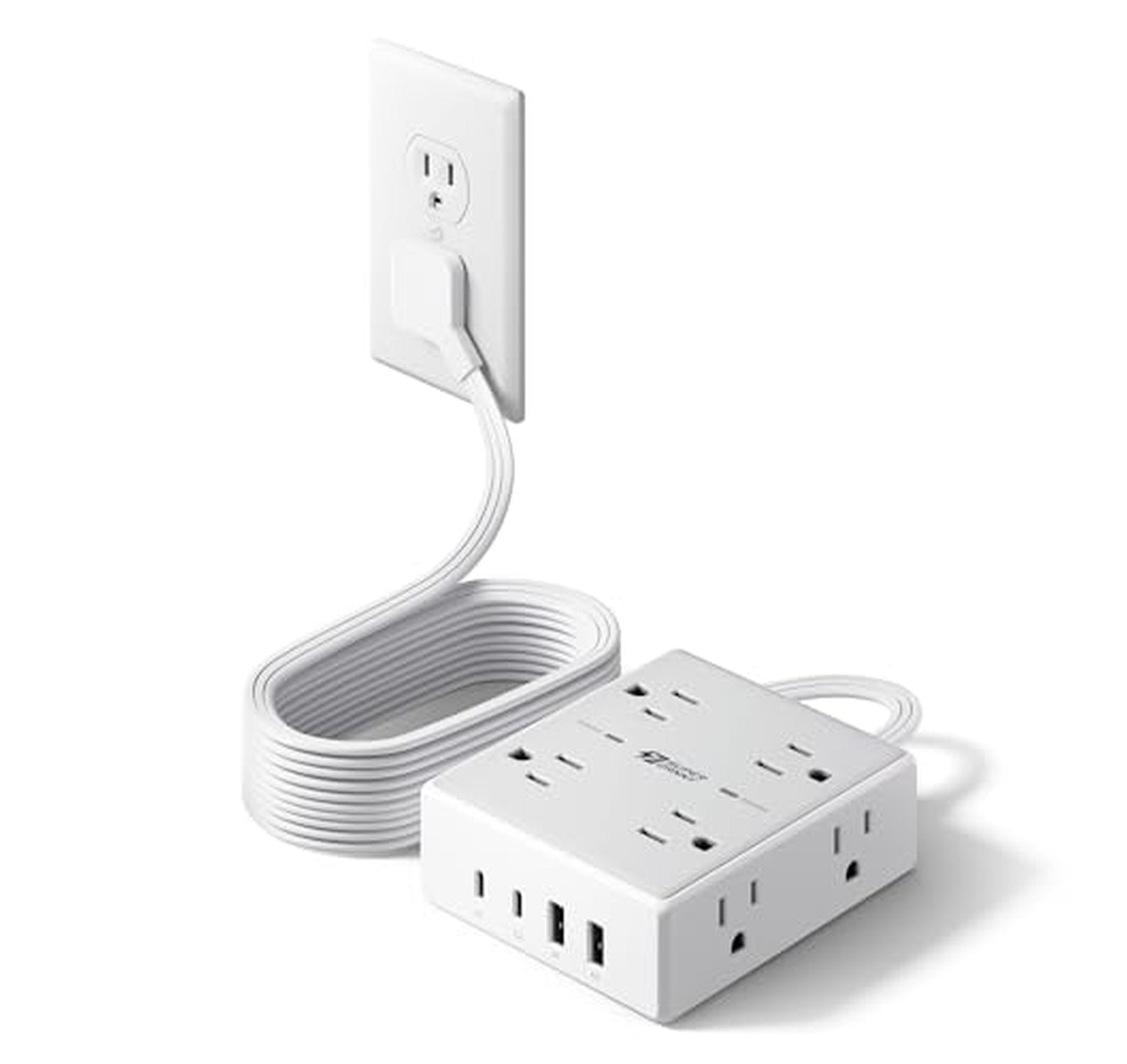 10Ft Surge Protector Power Strip with USB C