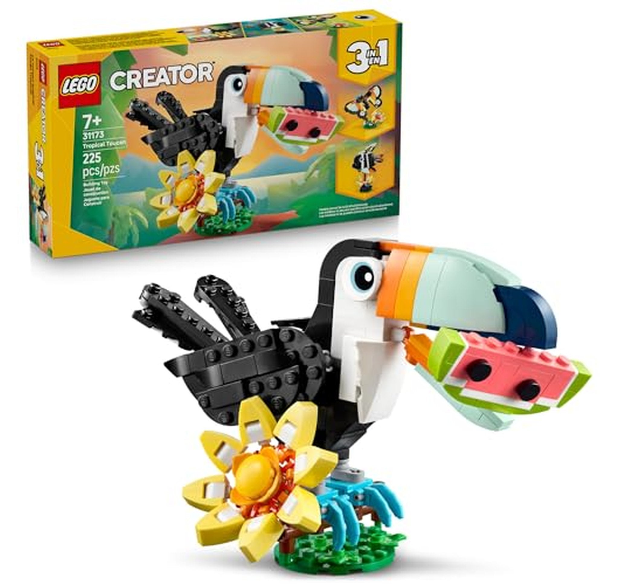 LEGO Creator 3-in-1 Tropical Toucan Animal Building Set