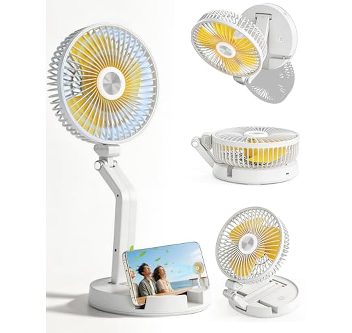 Portable Foldable Oscillating Rechargeable Desk Fan