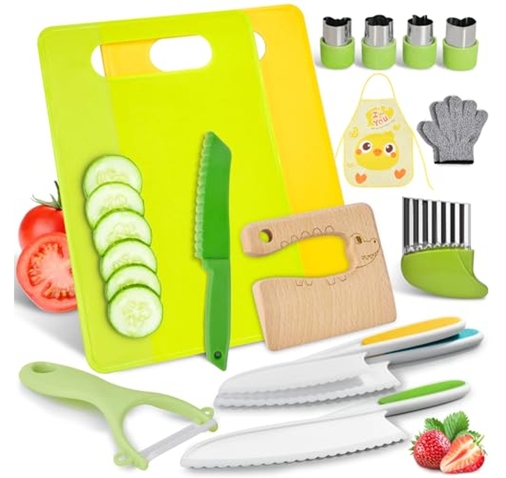 15 Piece Montessori Kids Kitchen Cooking Toy Set
