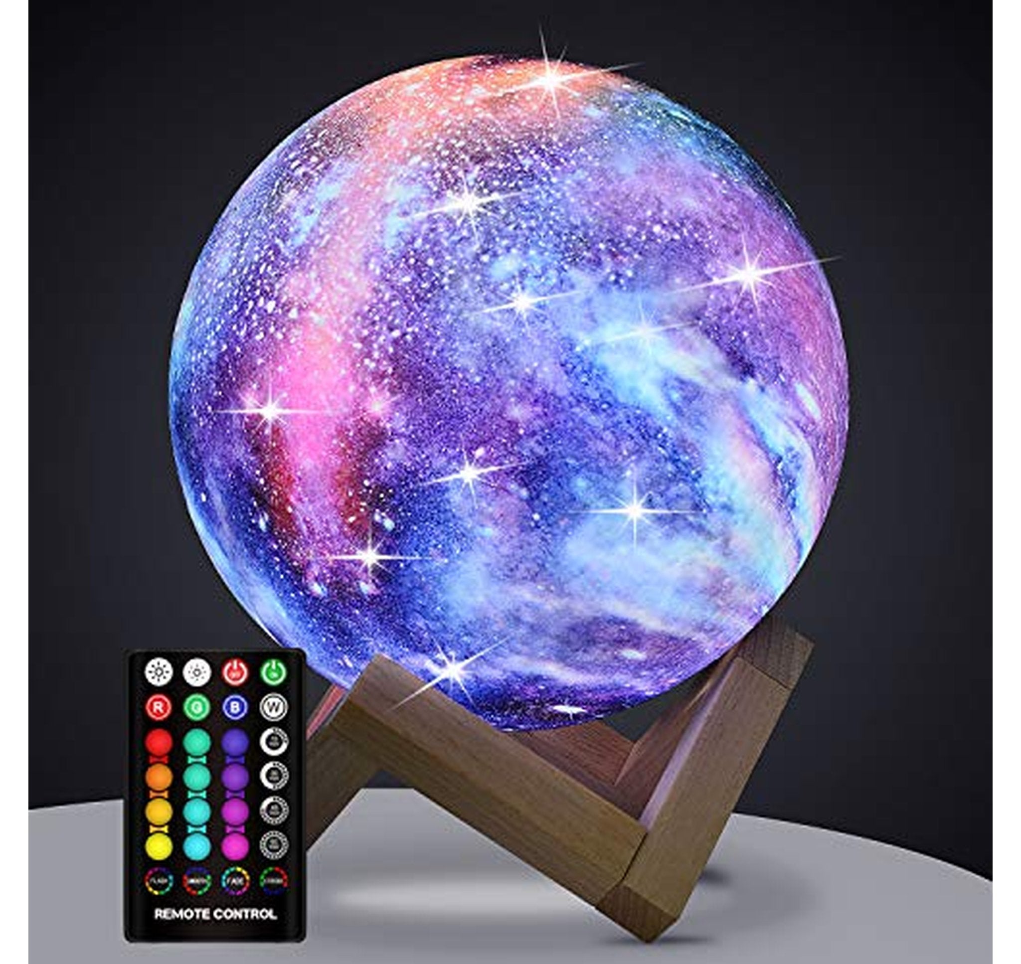 Rechargeable 16-Color Remote Control Moon Lamp