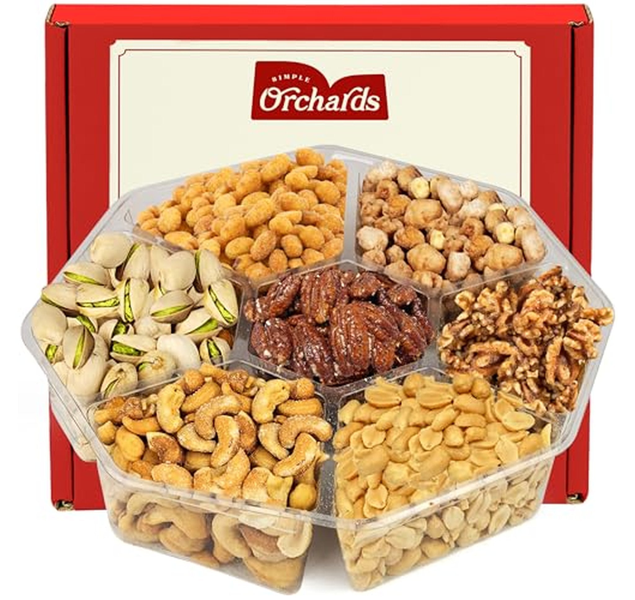 Simple Orchards 7-Section Assorted Roasted Nuts Gift Platter