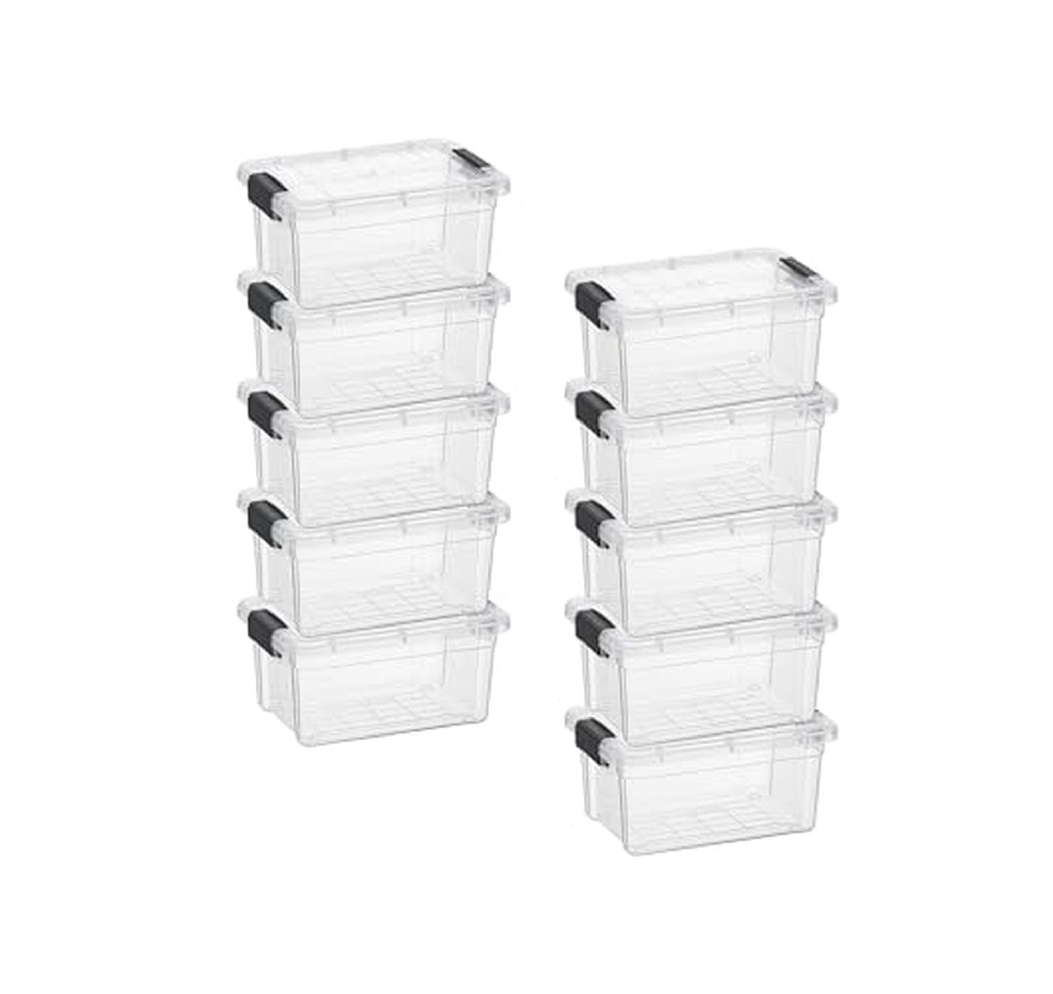 10 Pack 1.85 Quart Clear Plastic Storage Bins