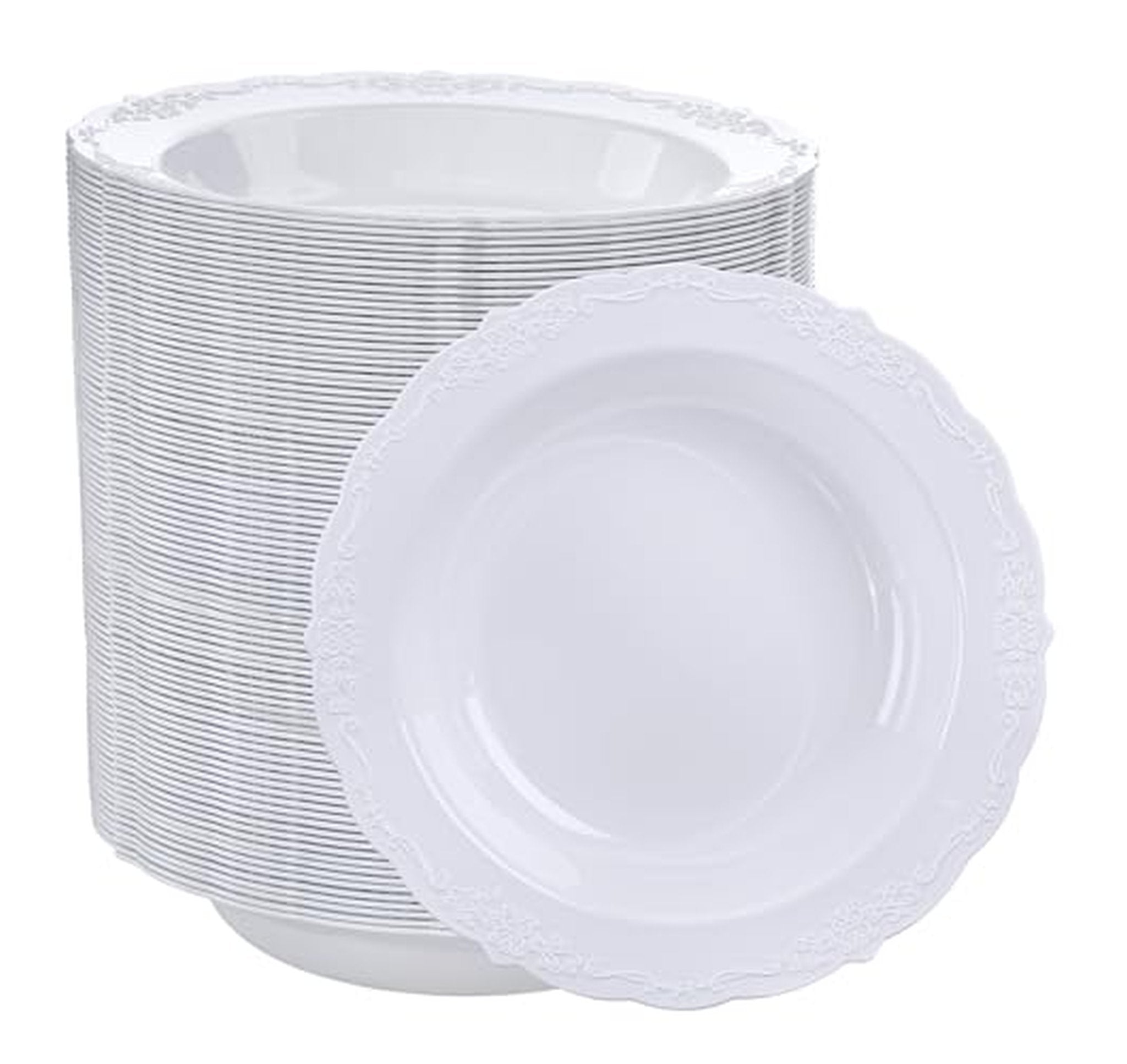 100 Pack 12oz Disposable Plastic Soup Bowls