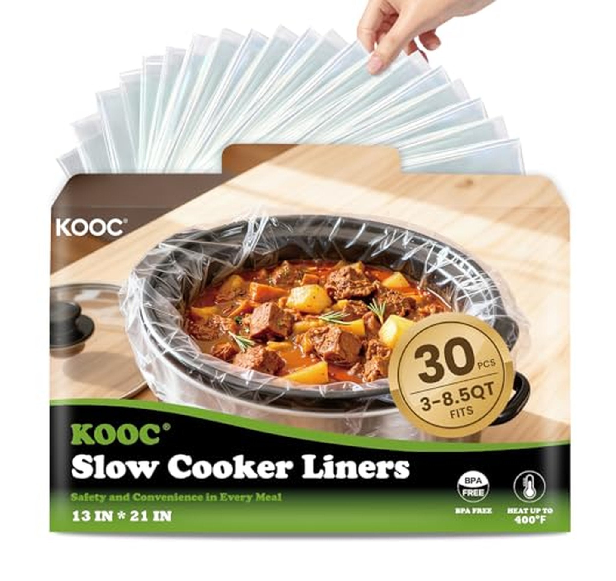 30 Count Slow Cooker Liners for 3–8 Quart Pots
