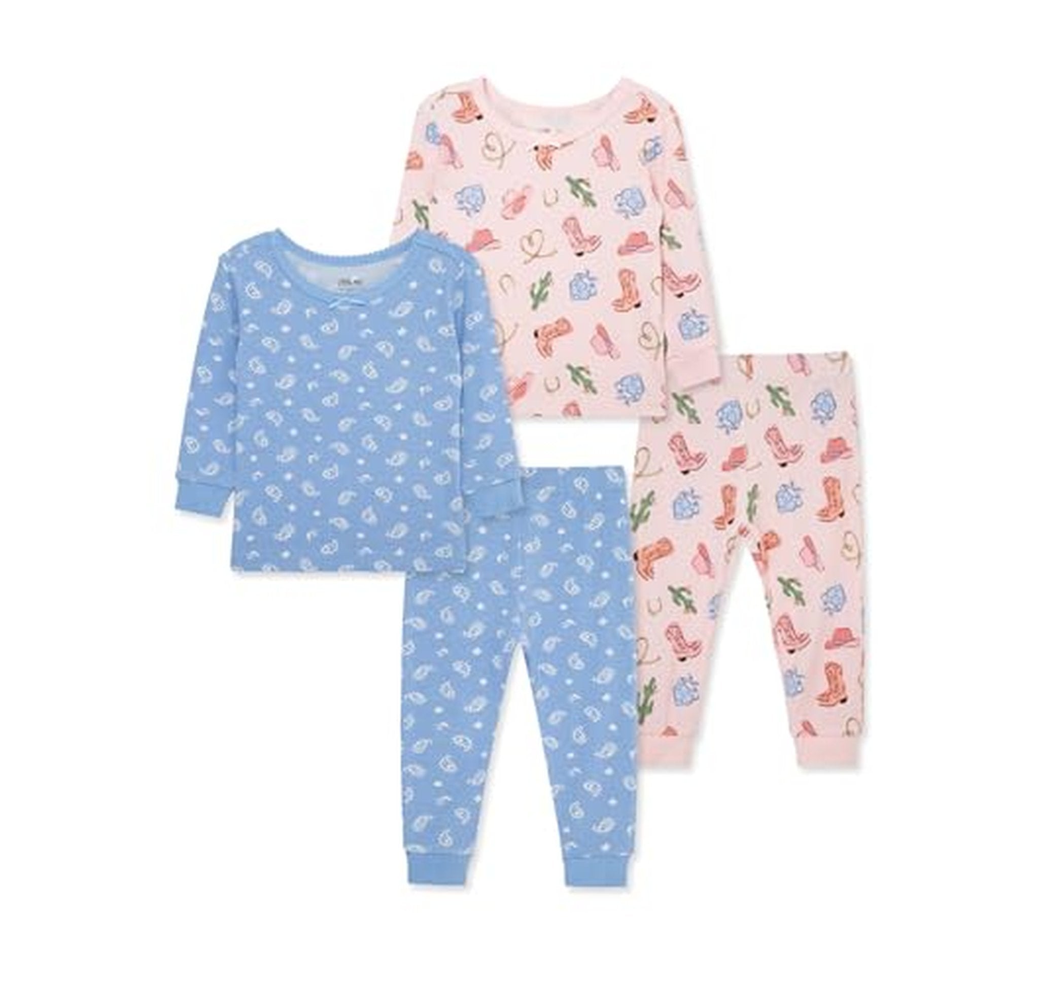 2 Pack Baby Girl Cowgirl Bamboo Pajama Set