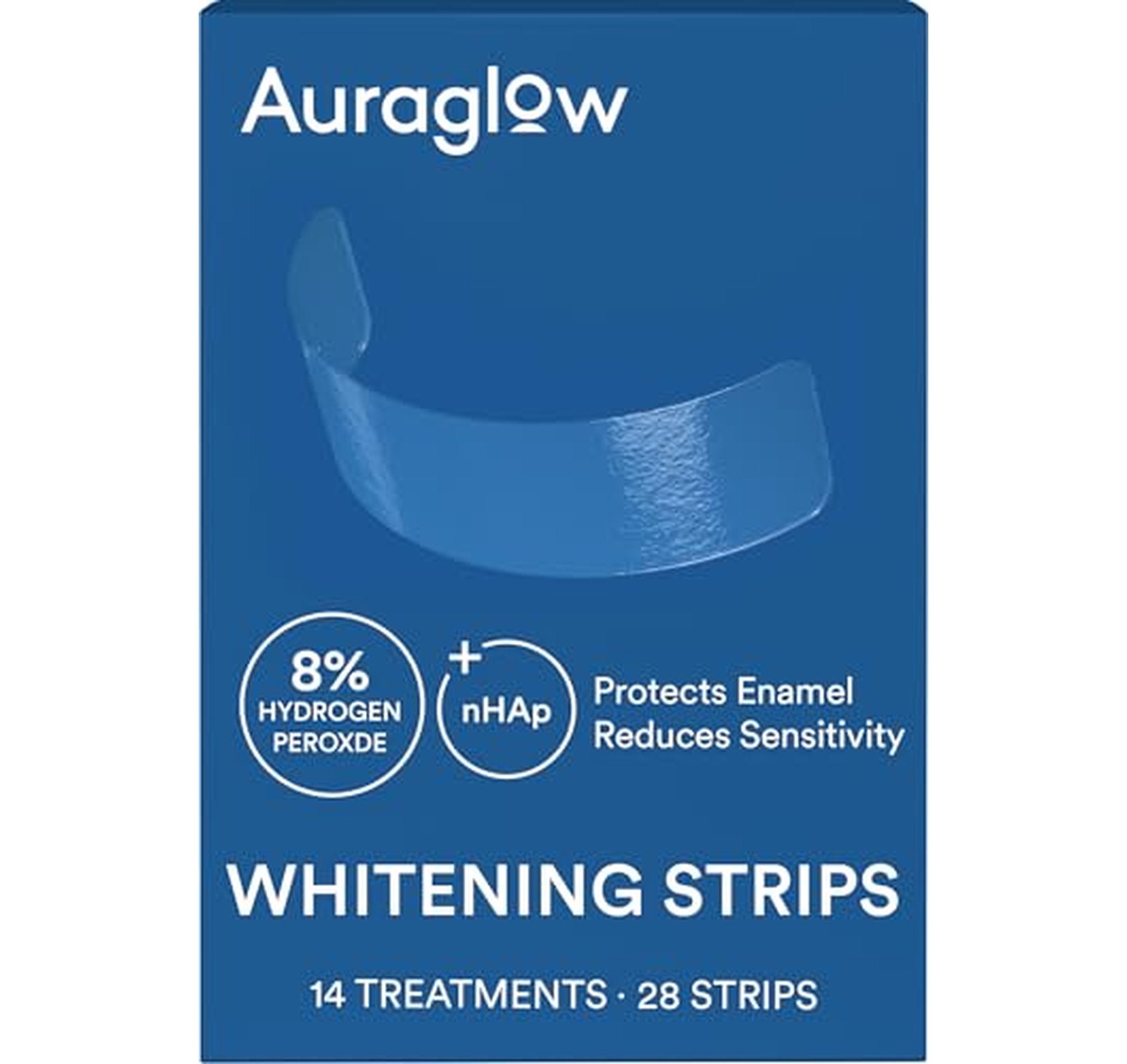 28 Count Auraglow Sensitive Teeth Whitening Strips