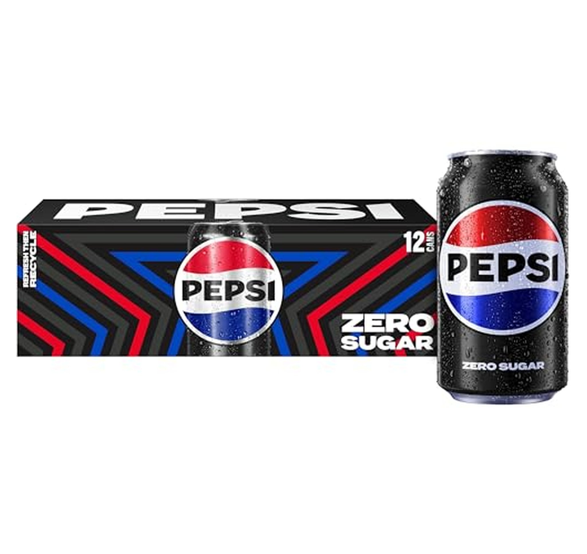 12 Pack Pepsi Zero Sugar Cola Soda Cans