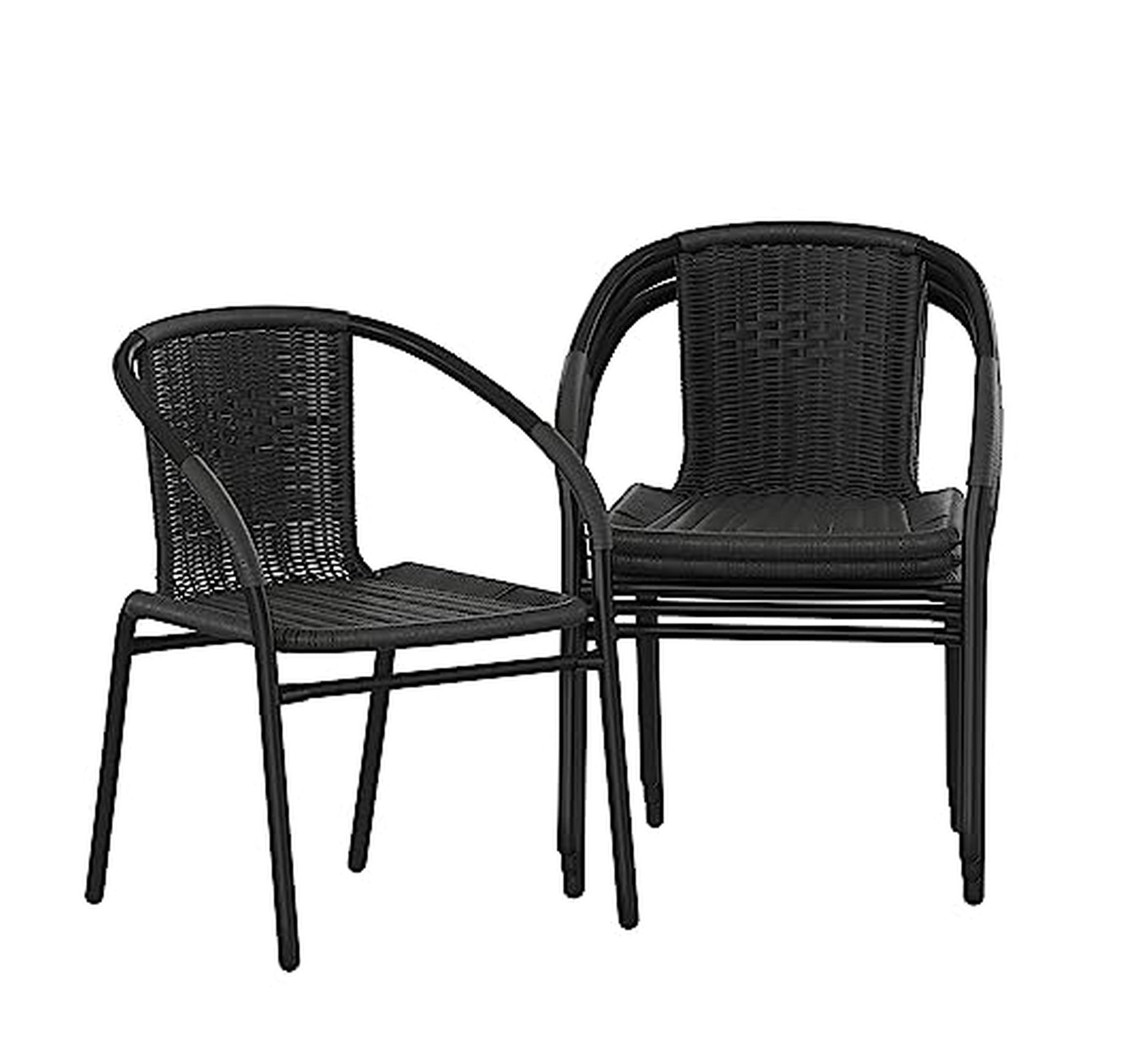 4 Pack Rattan Stackable Indoor Outdoor Dining Chairs