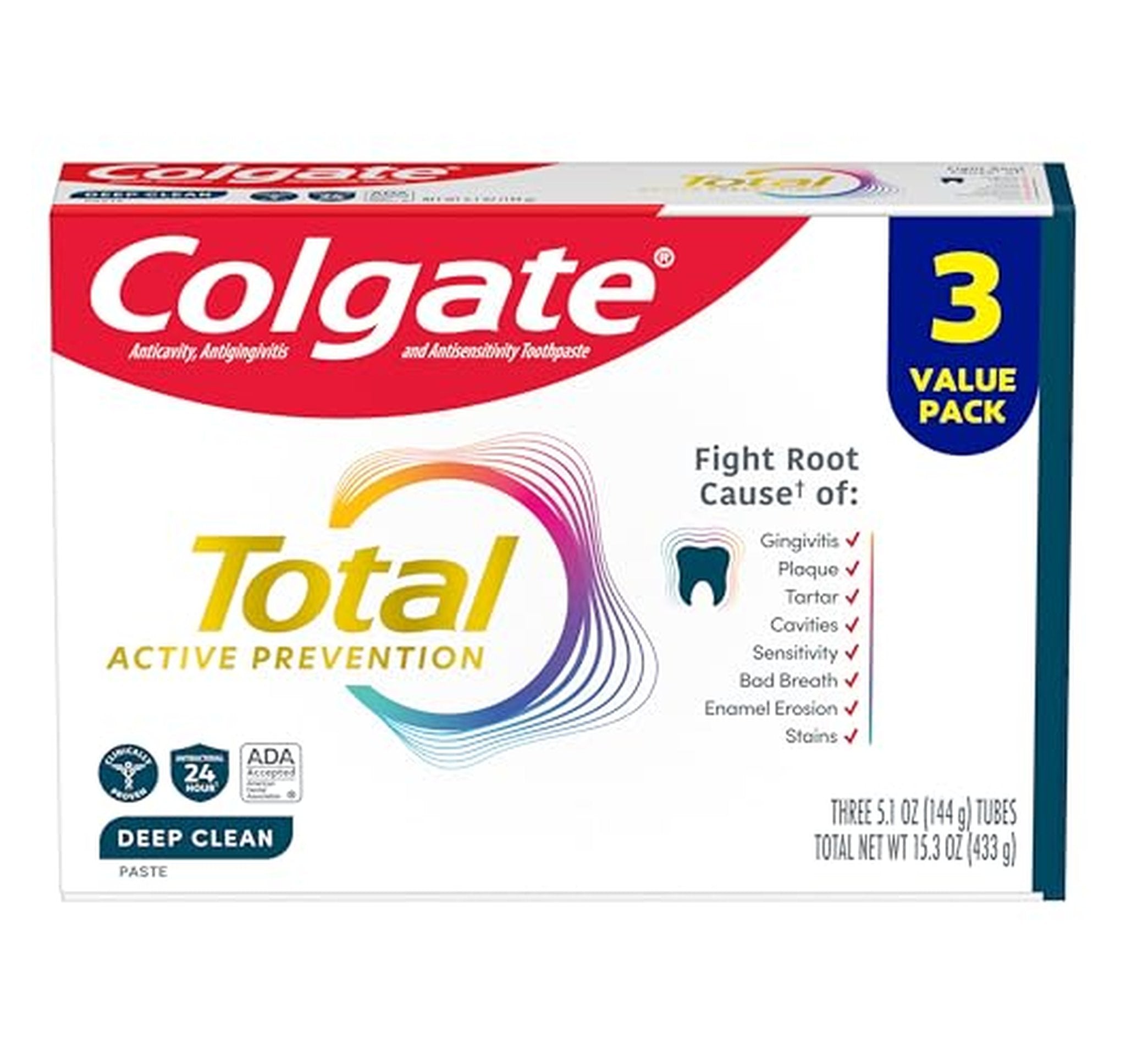 6 Pack Colgate Total Deep Clean Fluoride Toothpaste
