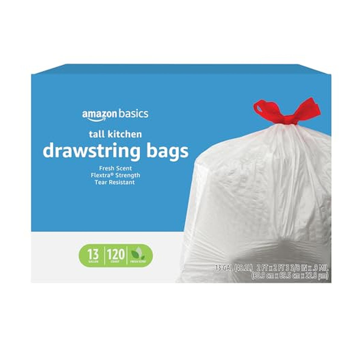 120 Count Amazon Basics 13 Gallon Kitchen Trash Bags