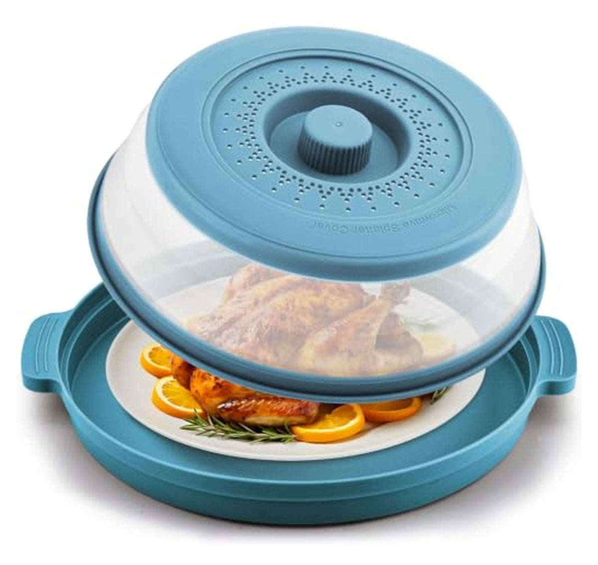 Collapsible Microwave Splatter Cover with Anti-Scald Base