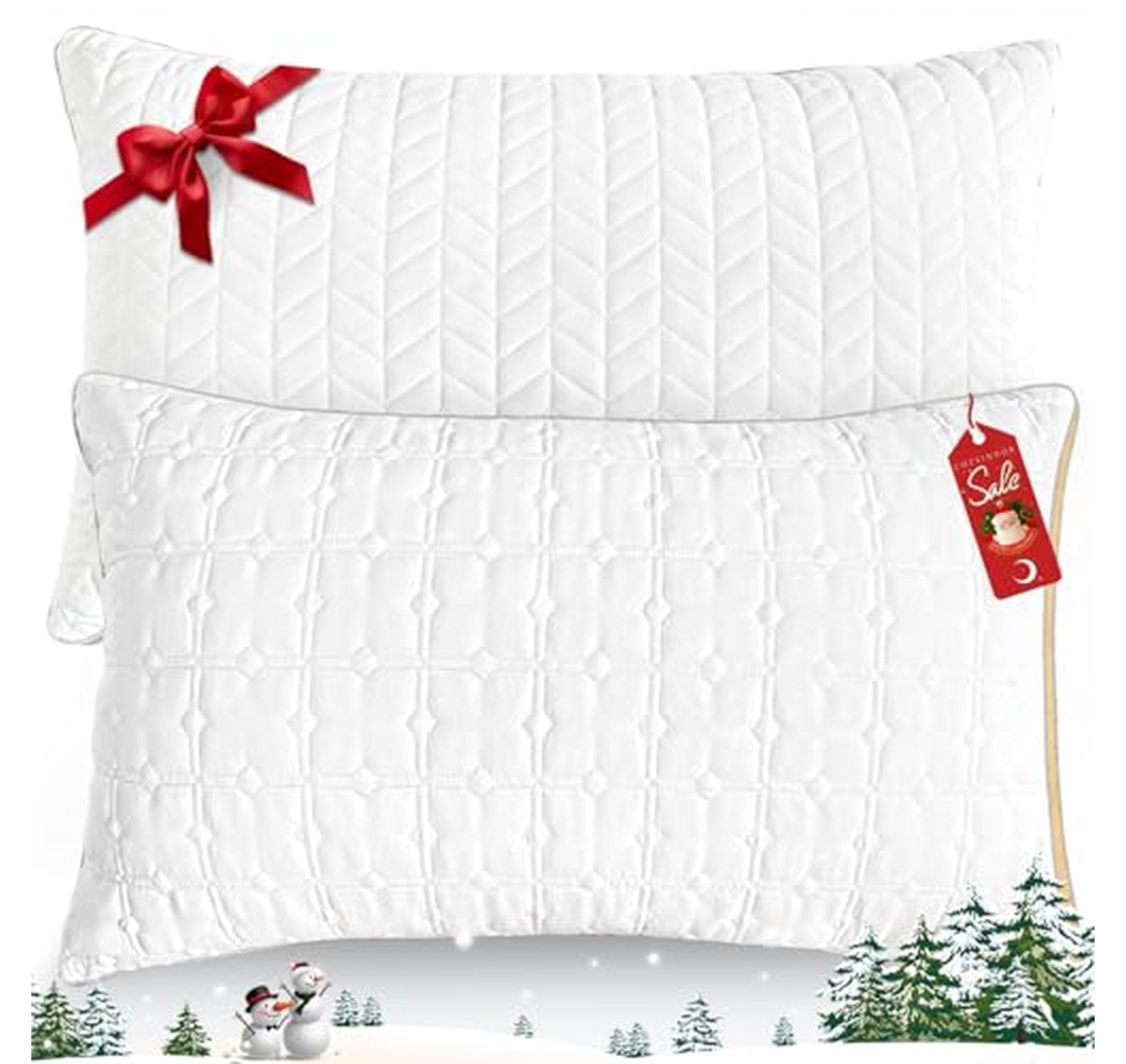2 Pack Cooling Queen Gusseted Bed Pillows