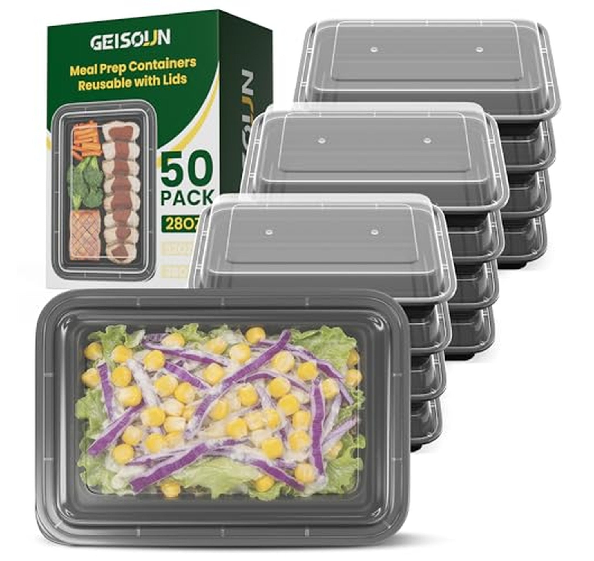 100 Pack 28oz Meal Prep Food Containers with Lids