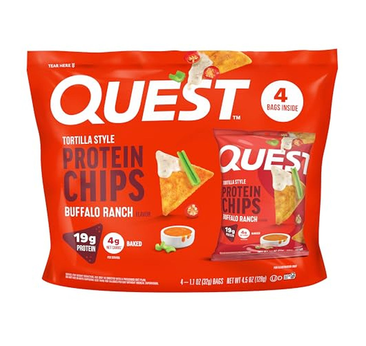 4 Pack Quest Buffalo Ranch Protein Chips