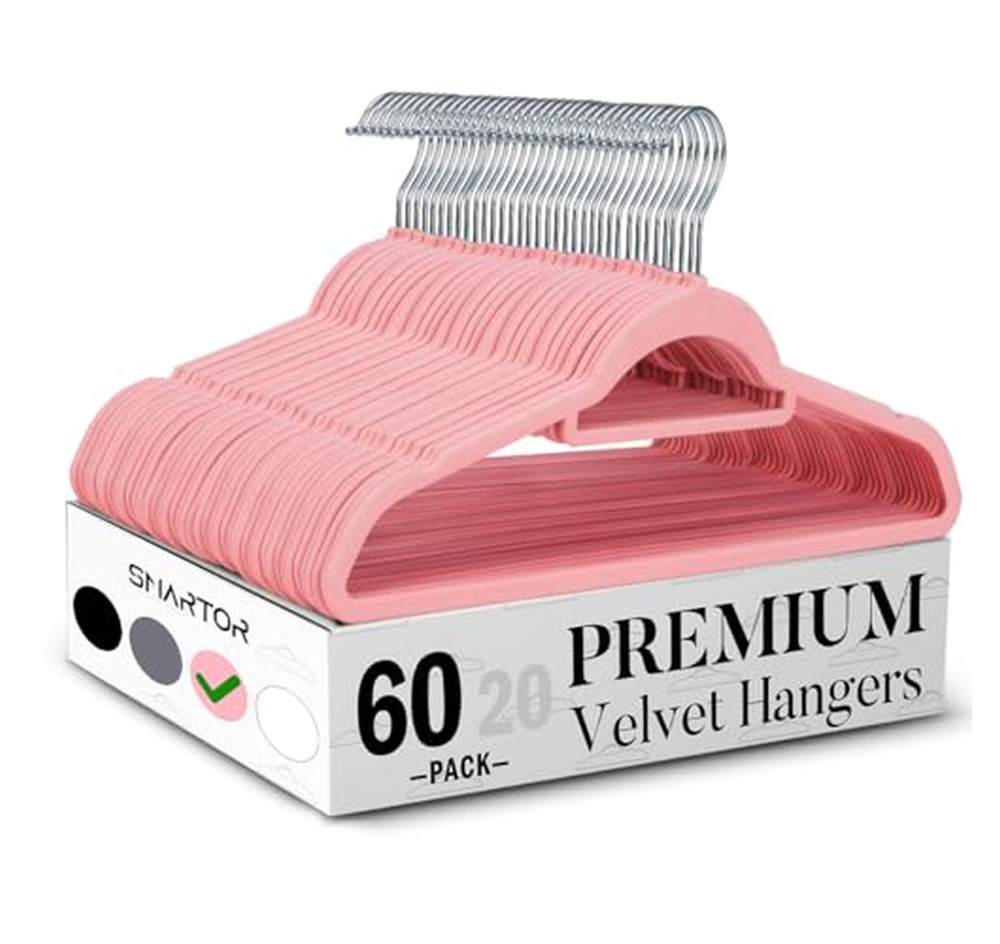 60 Pack Non-Slip Velvet Clothes Hangers with Notches