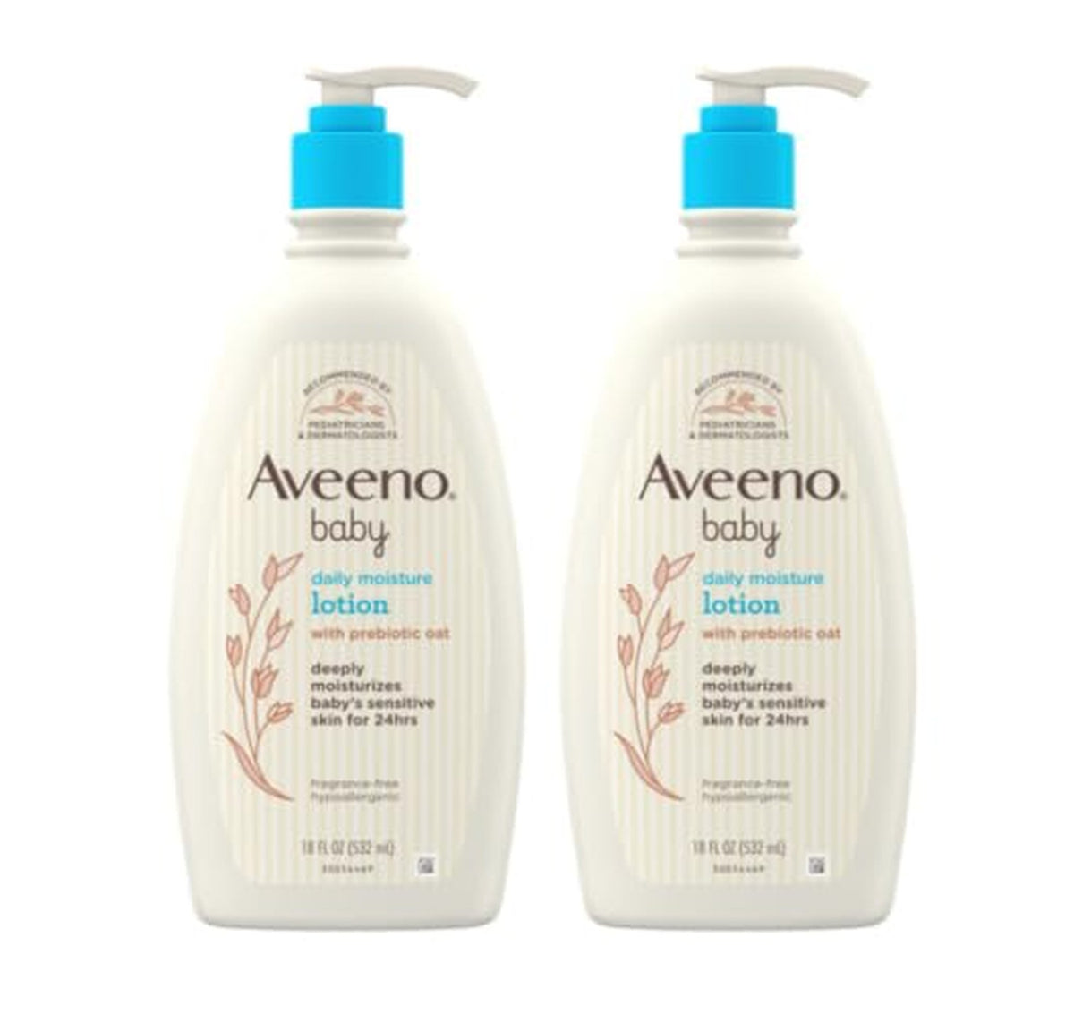 2 Pack Aveeno Baby Fragrance-Free Daily Moisture Lotion