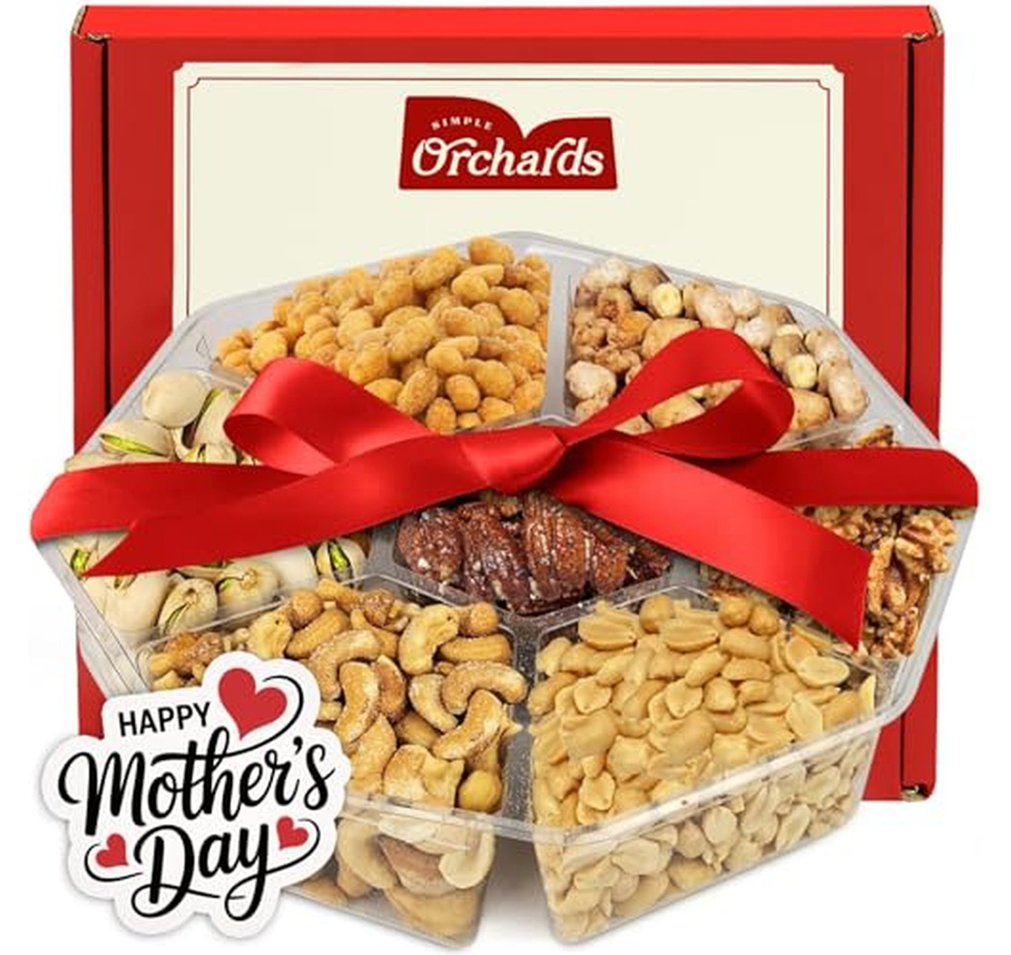 7 Section Nut Gift Tray Assortment Gift Basket