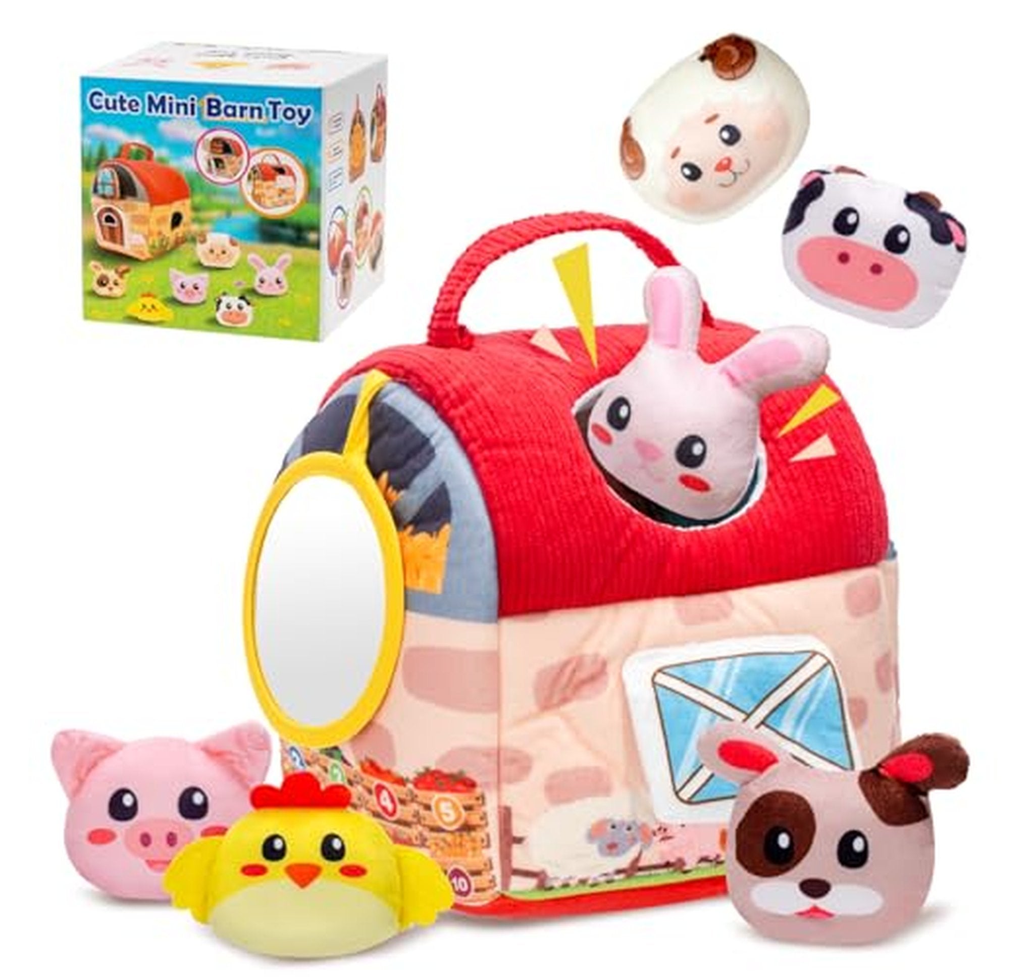 Montessori Baby Sensory Plush Farm Animal Toy