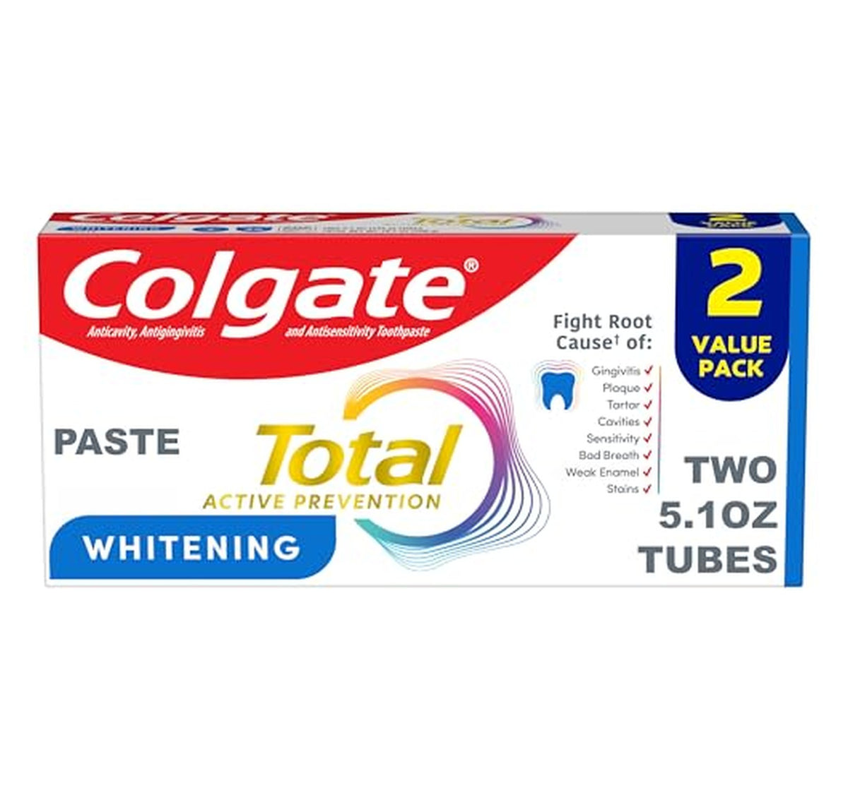 12 Tubes Colgate Total Whitening Fluoride Toothpaste