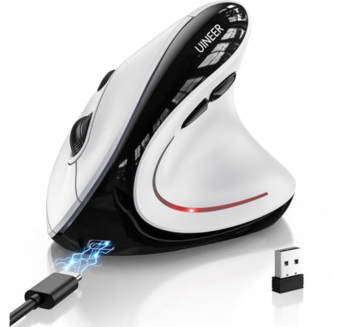 Ergonomic Wireless Vertical Mouse with Bluetooth and 2.4GHz