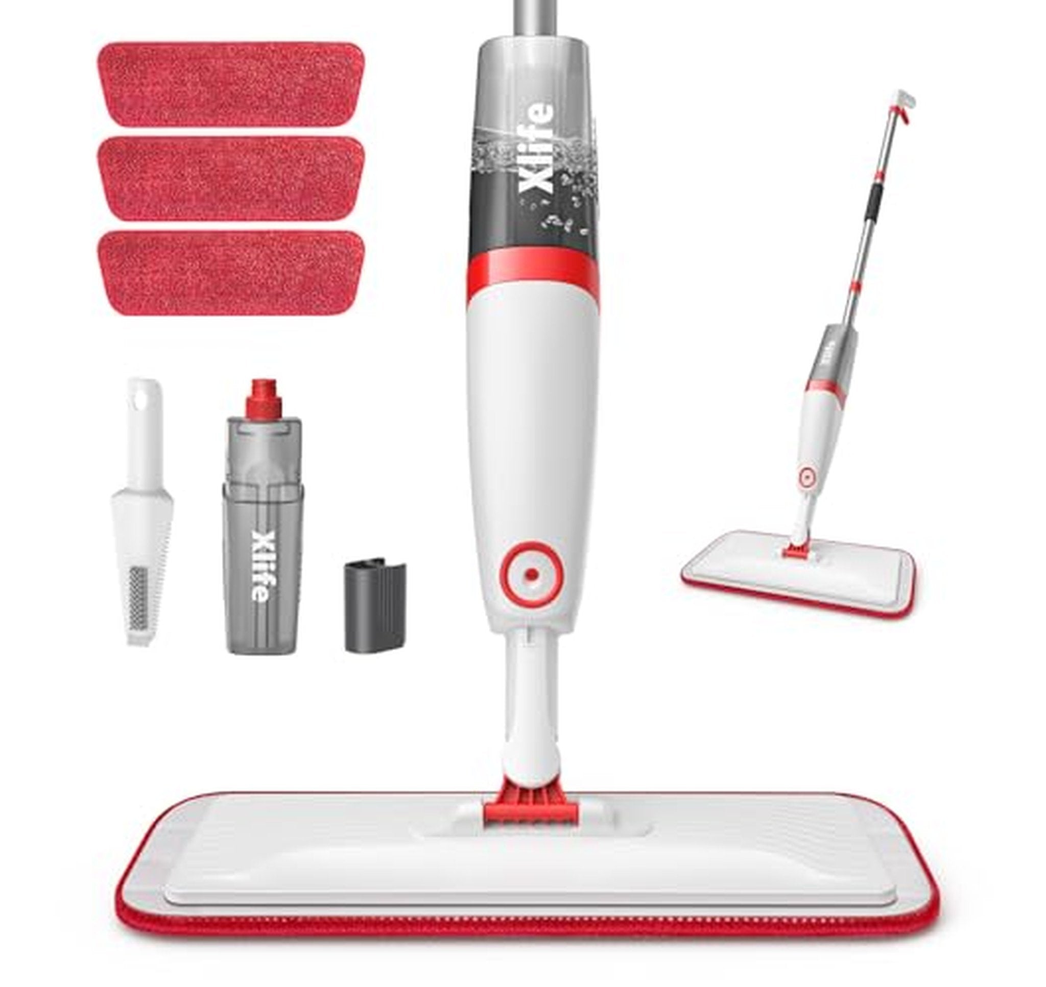 Spray Mop with Refillable Bottle and Washable Pads