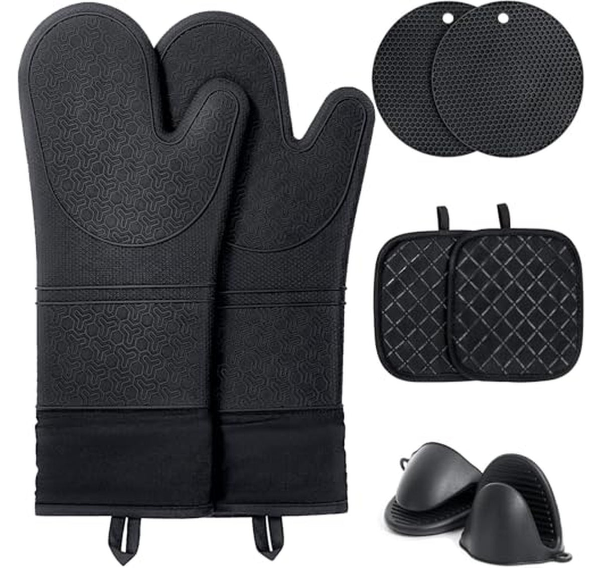 8 Pack Heat Resistant Silicone Oven Mitts and Potholders