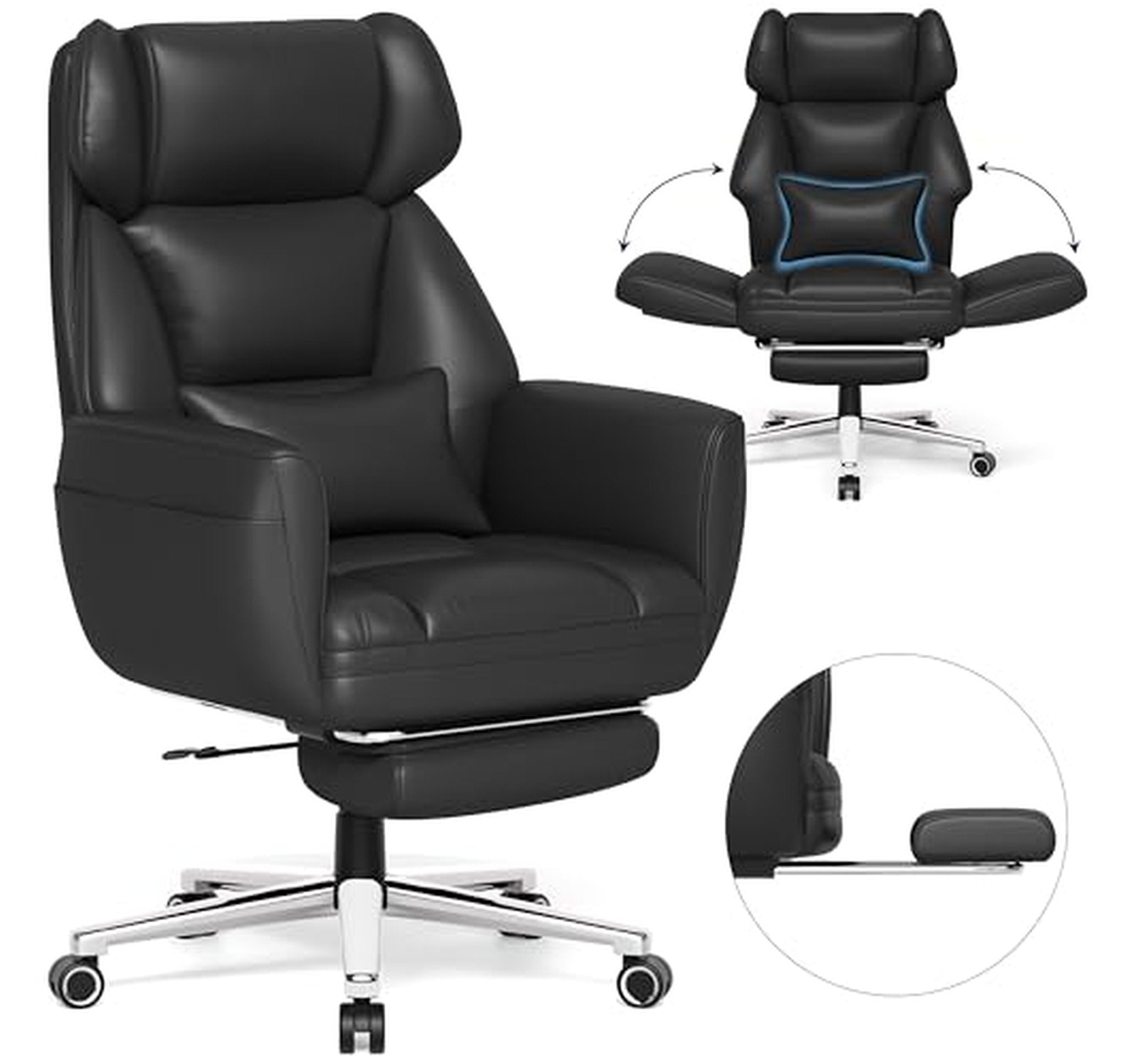 Ergonomic Office Chair with Footrest and Lumbar Support