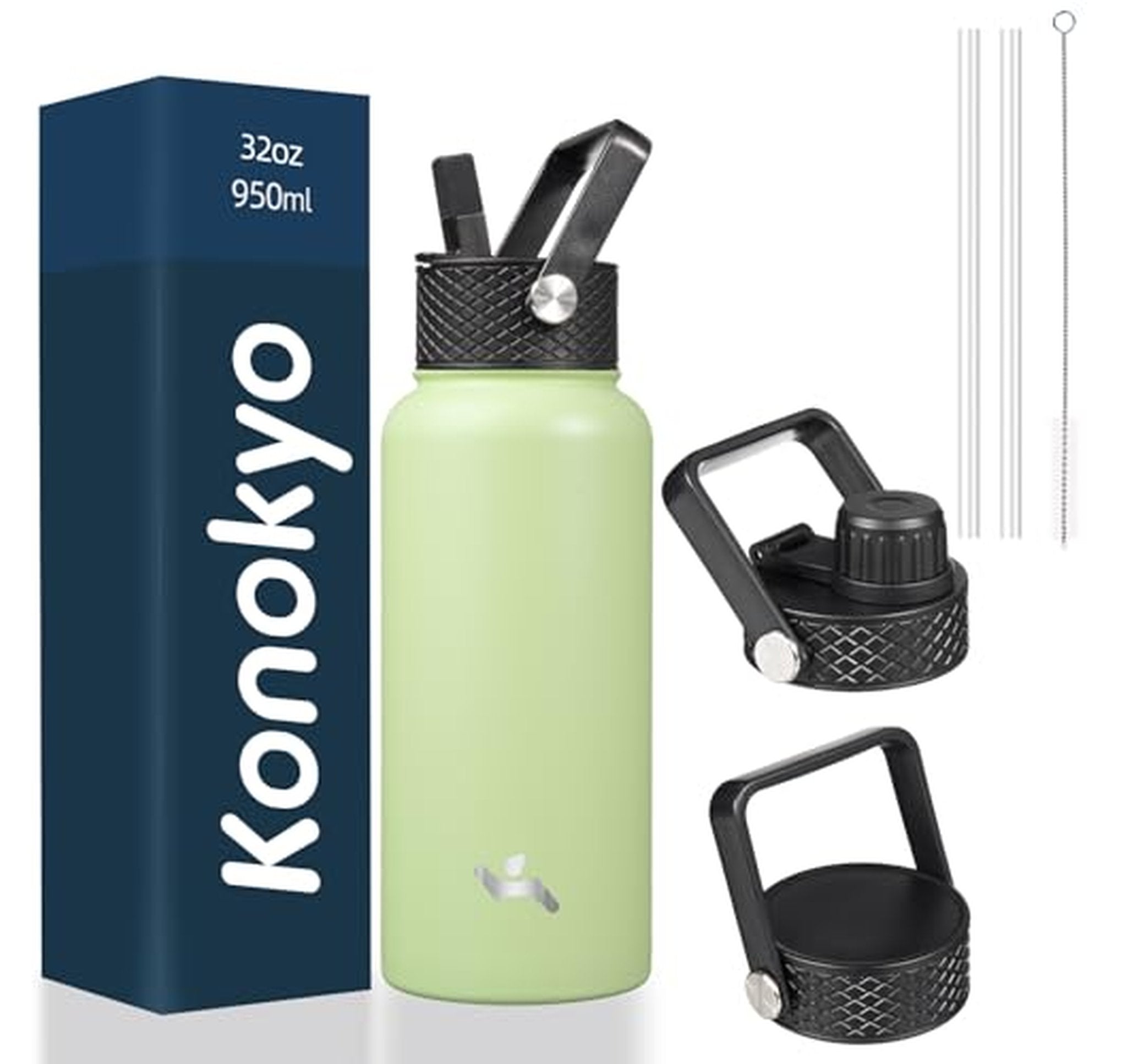 32 oz Insulated Stainless Steel Water Bottle with Straw