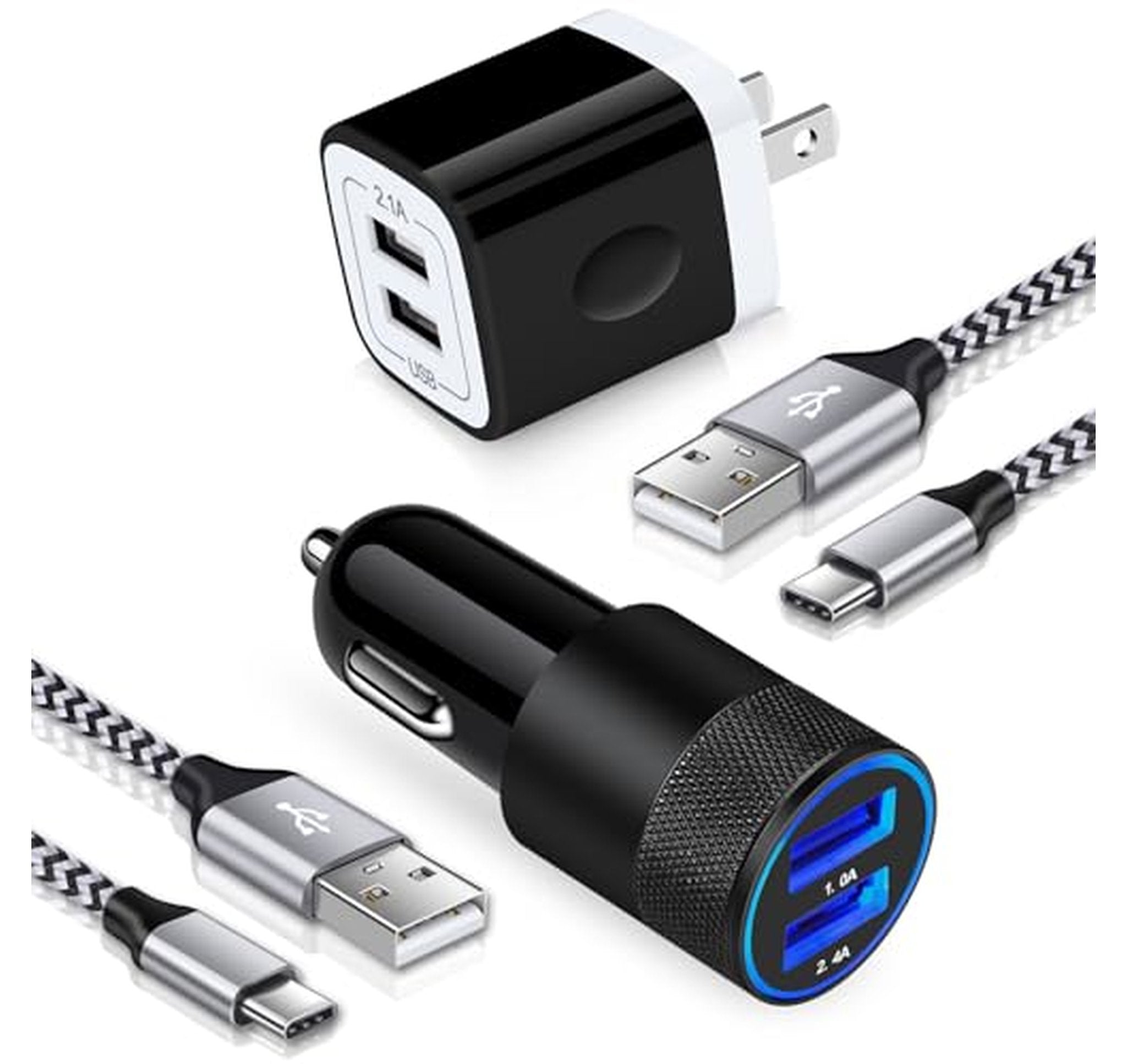 Fast USB C Car and Wall Charger Set
