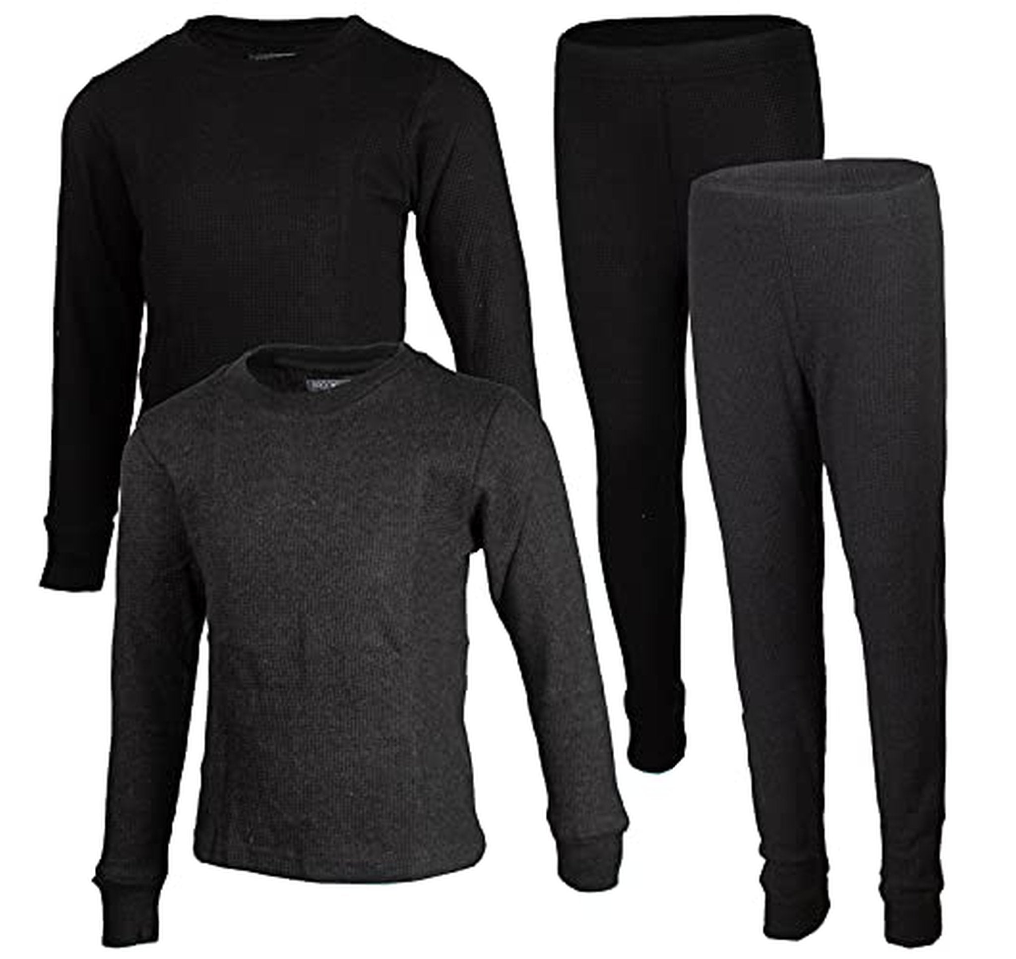 2 Pack Boys Thermal Waffle Base Layer Set