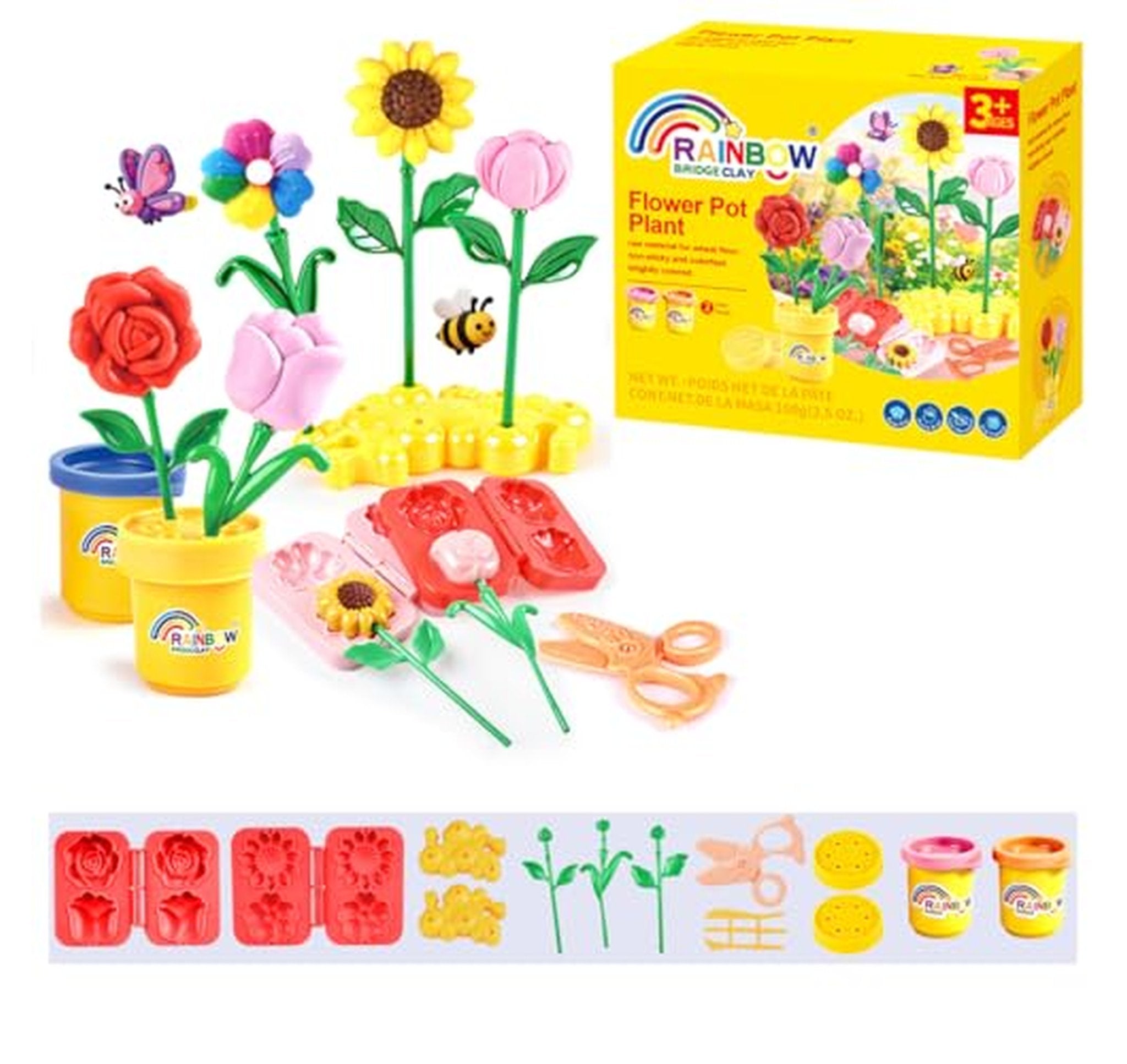 Flower Dough Play Set for Kids