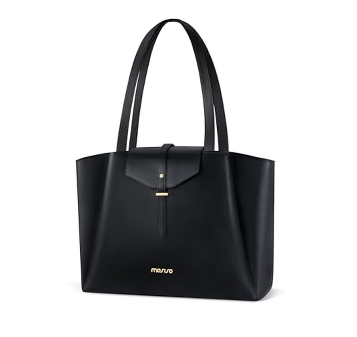 MOSISO Leather Laptop Tote Bag with Compartment