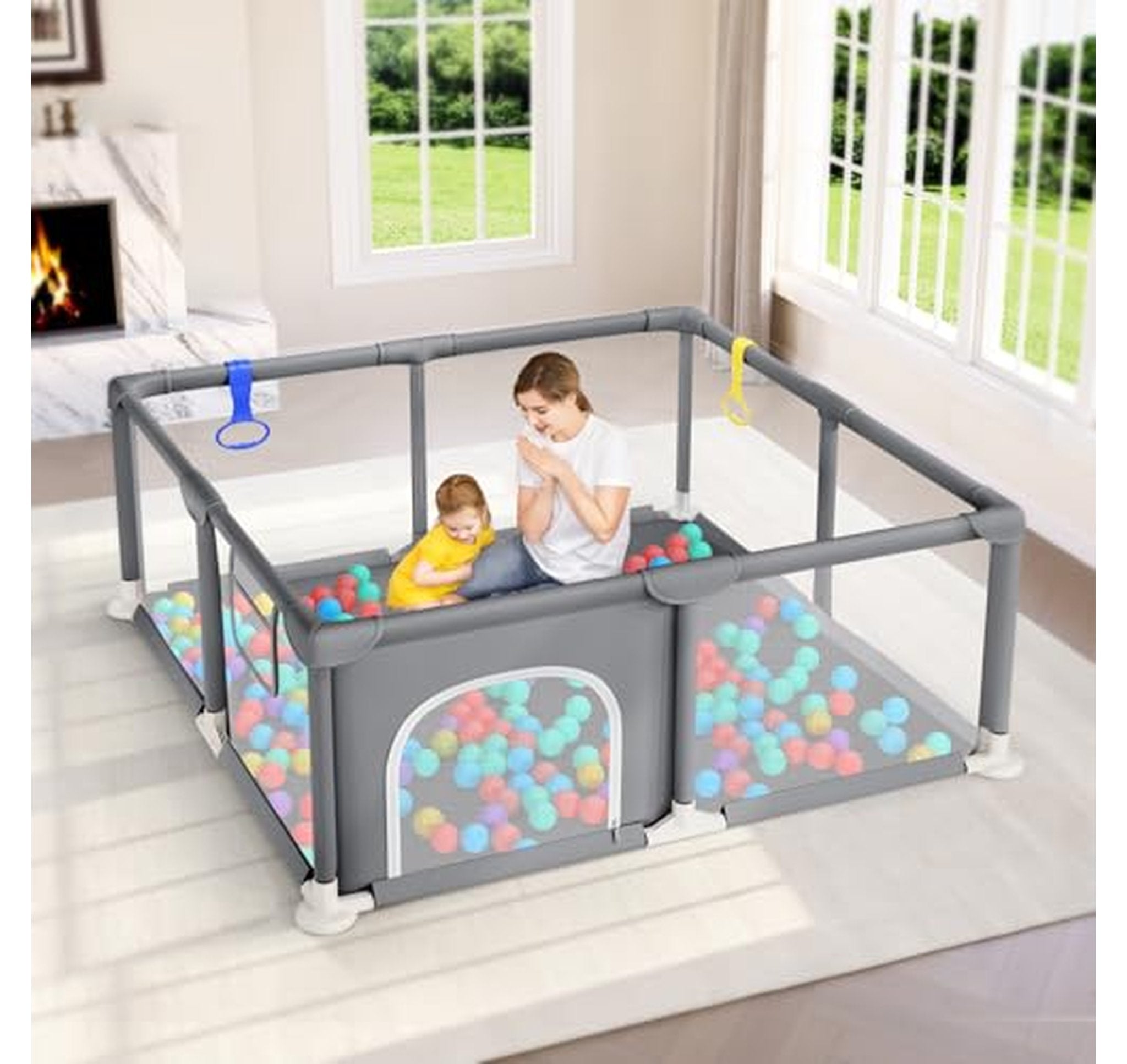 Baby Playpen with Safety Mesh Sides