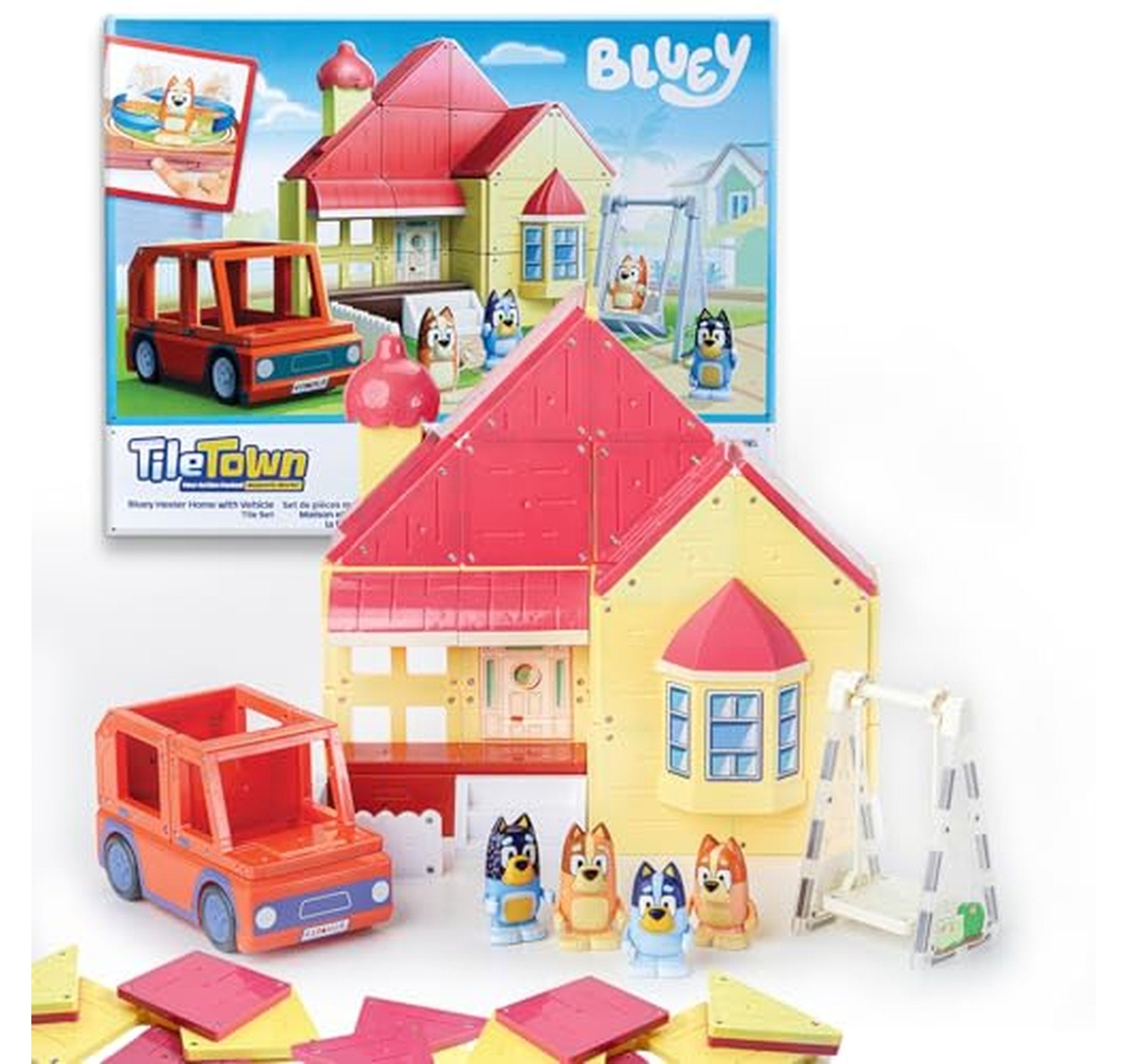 52-Piece Magnetic Tile Playset with Bluey Figures